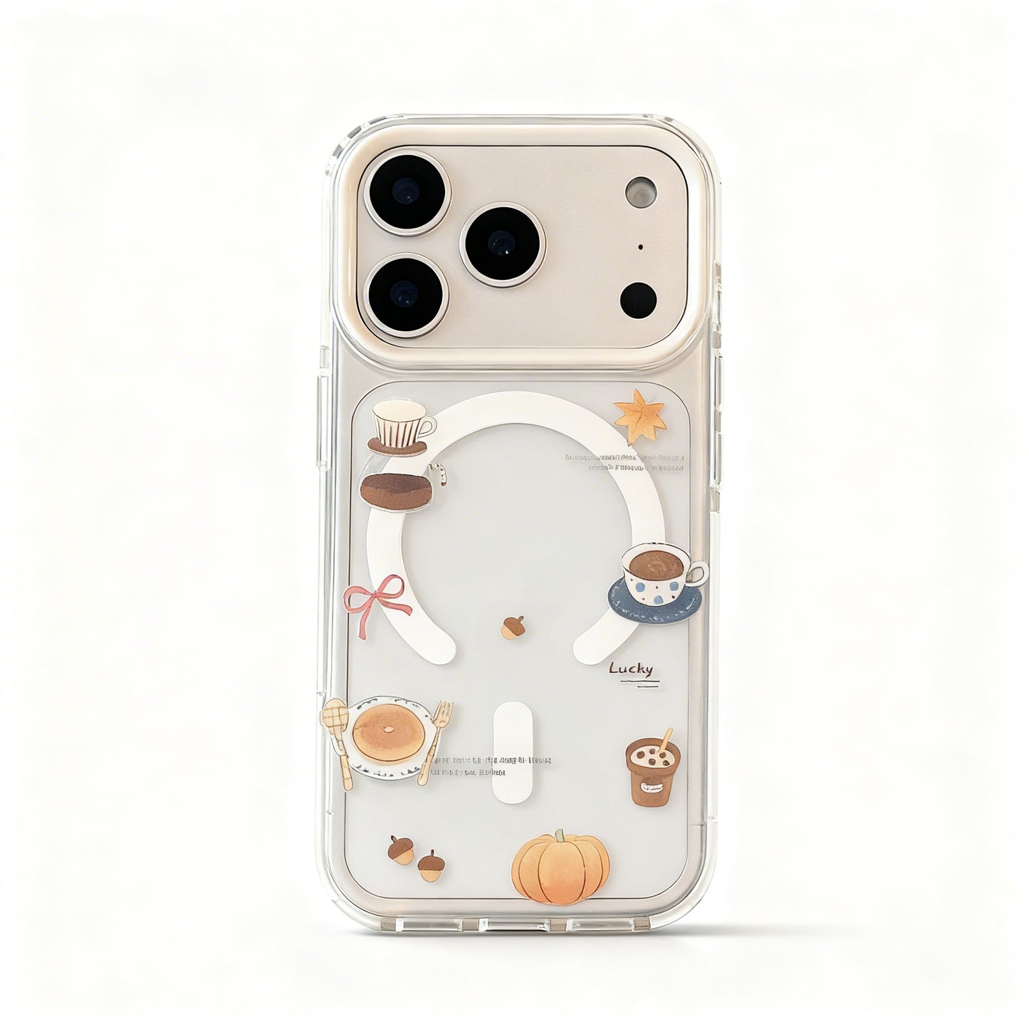 Clear Food Pattern Magnetic Stand Phone Case for iPhone