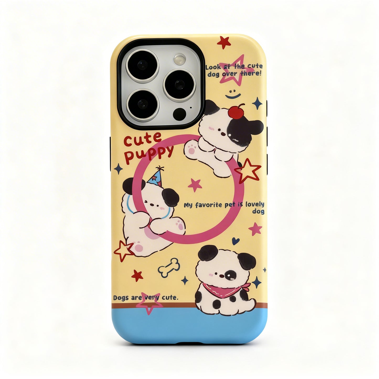 Cute Dog Cartoon Magnetic Stand Phone Case for iPhone
