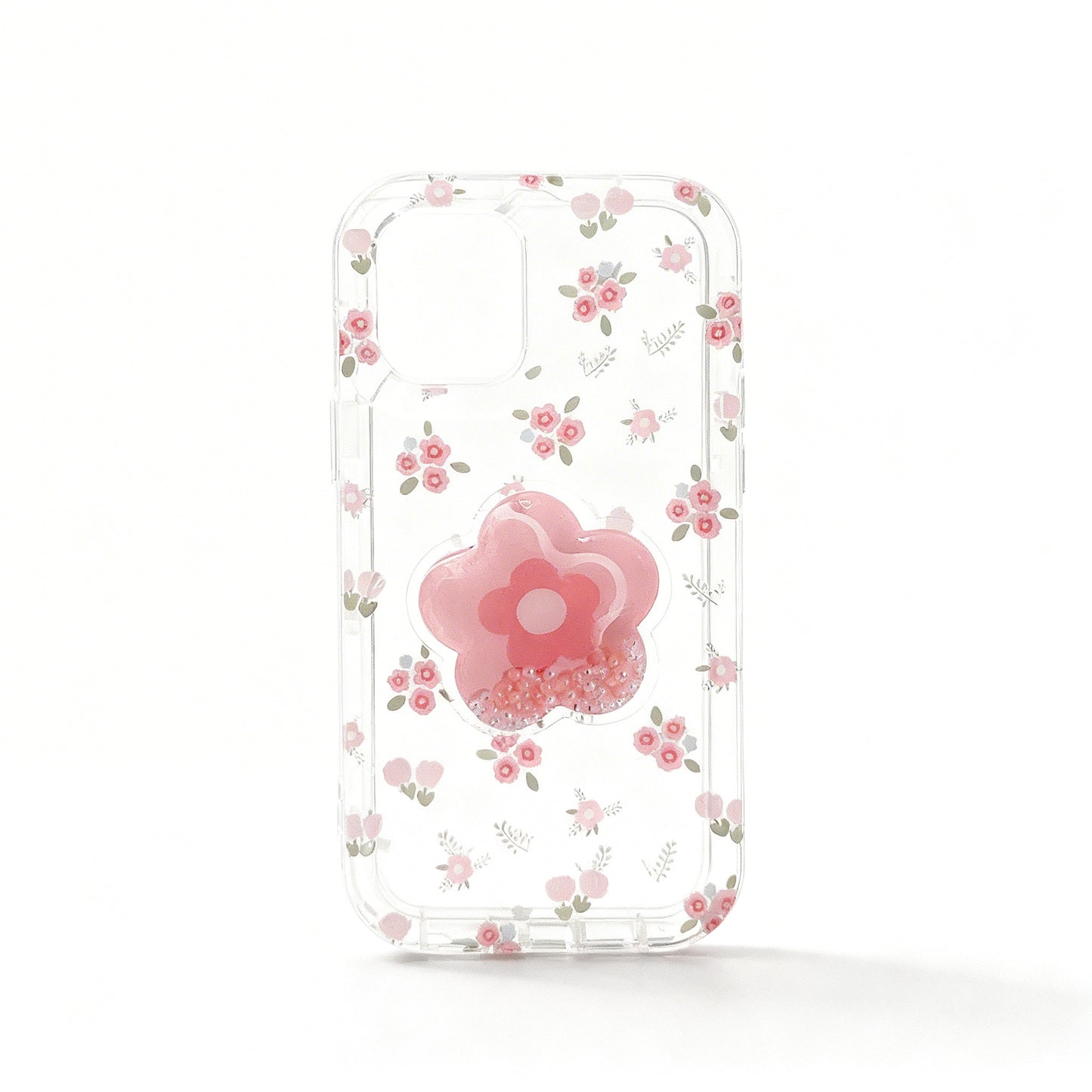 Clear Floral Stand Phone Case for iPhone