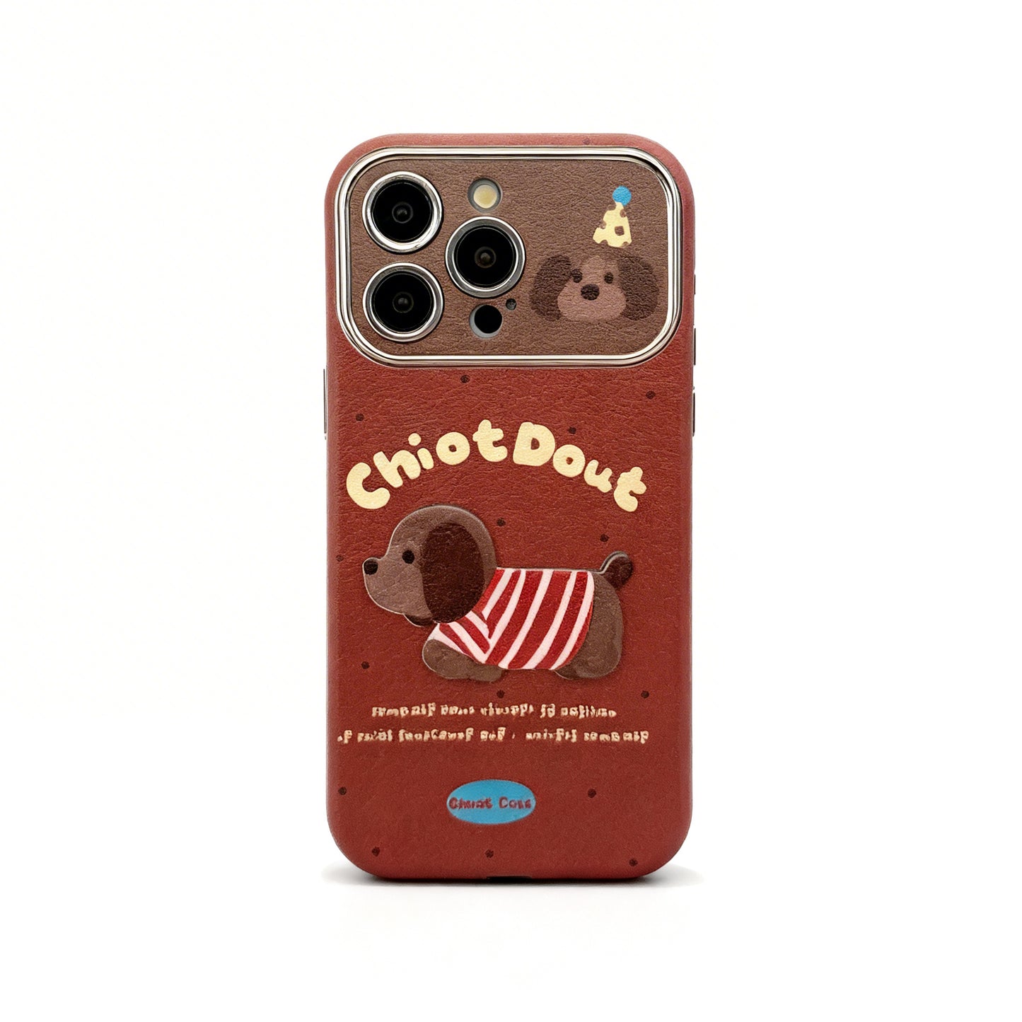 Cute Dog Print Leather Phone Case for iPhone