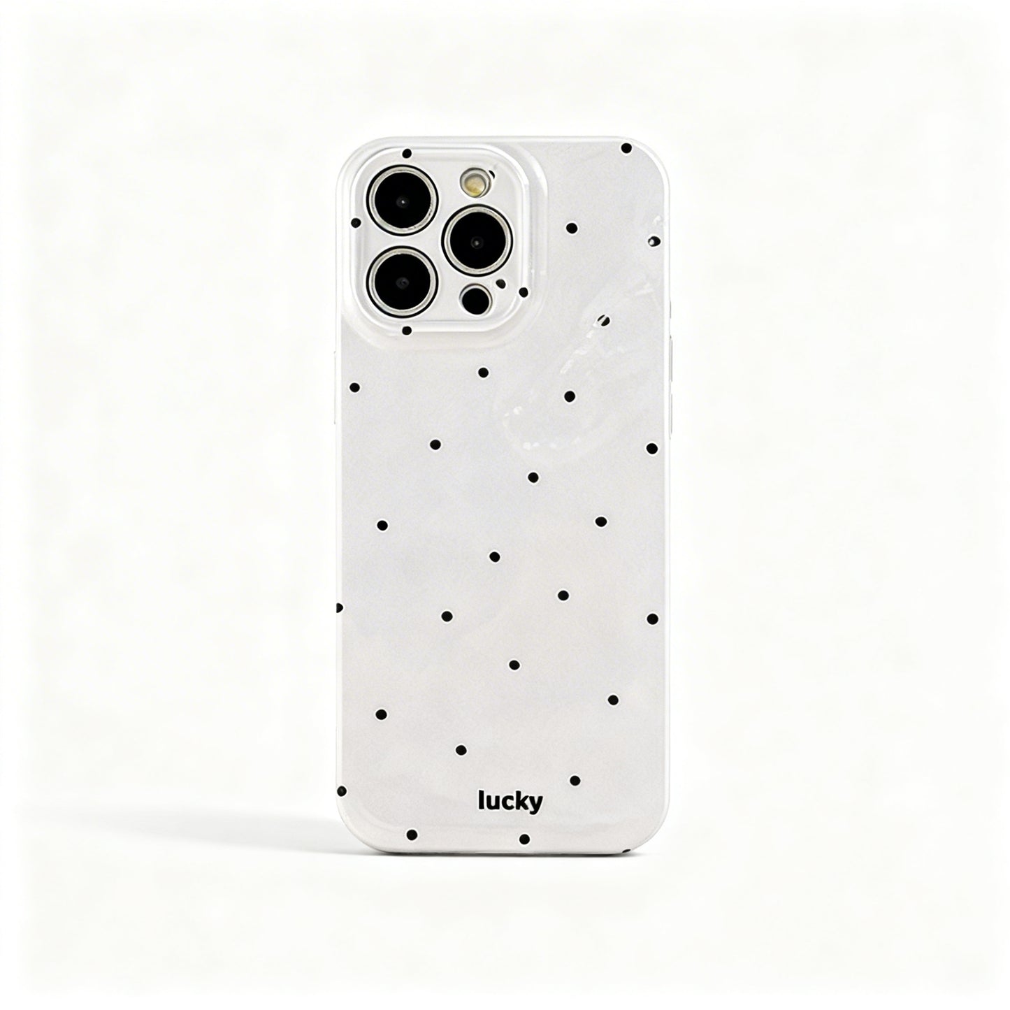 Korean Style Black Cat Polka Dot Stand Phone Case for iPhone