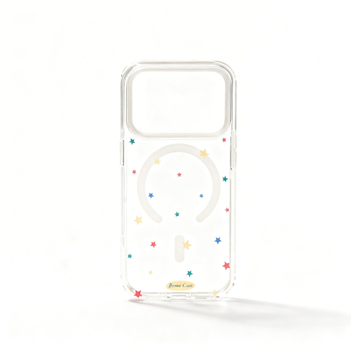 Transparent Colorful Star Clear Phone Case with Stand for iPhone