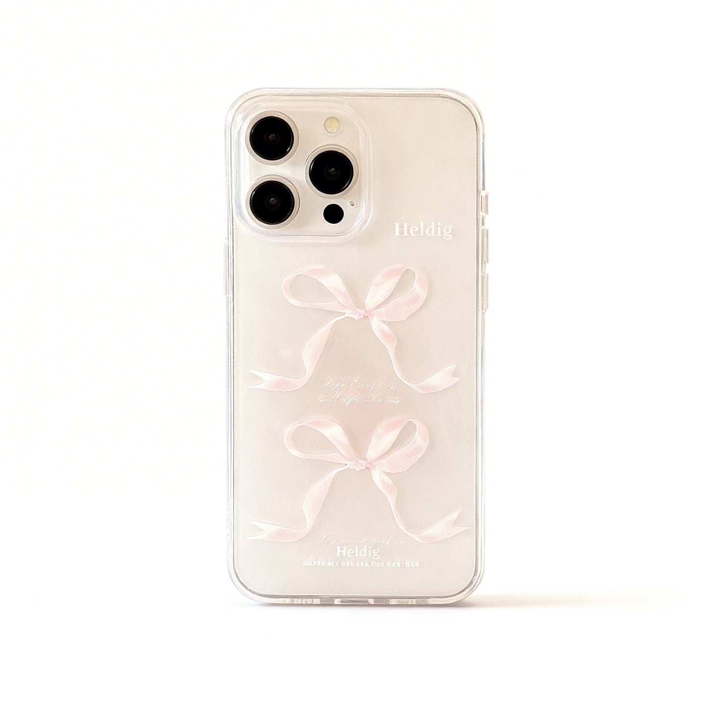 Cute Pink Bow Transparent Phone Case for iPhone
