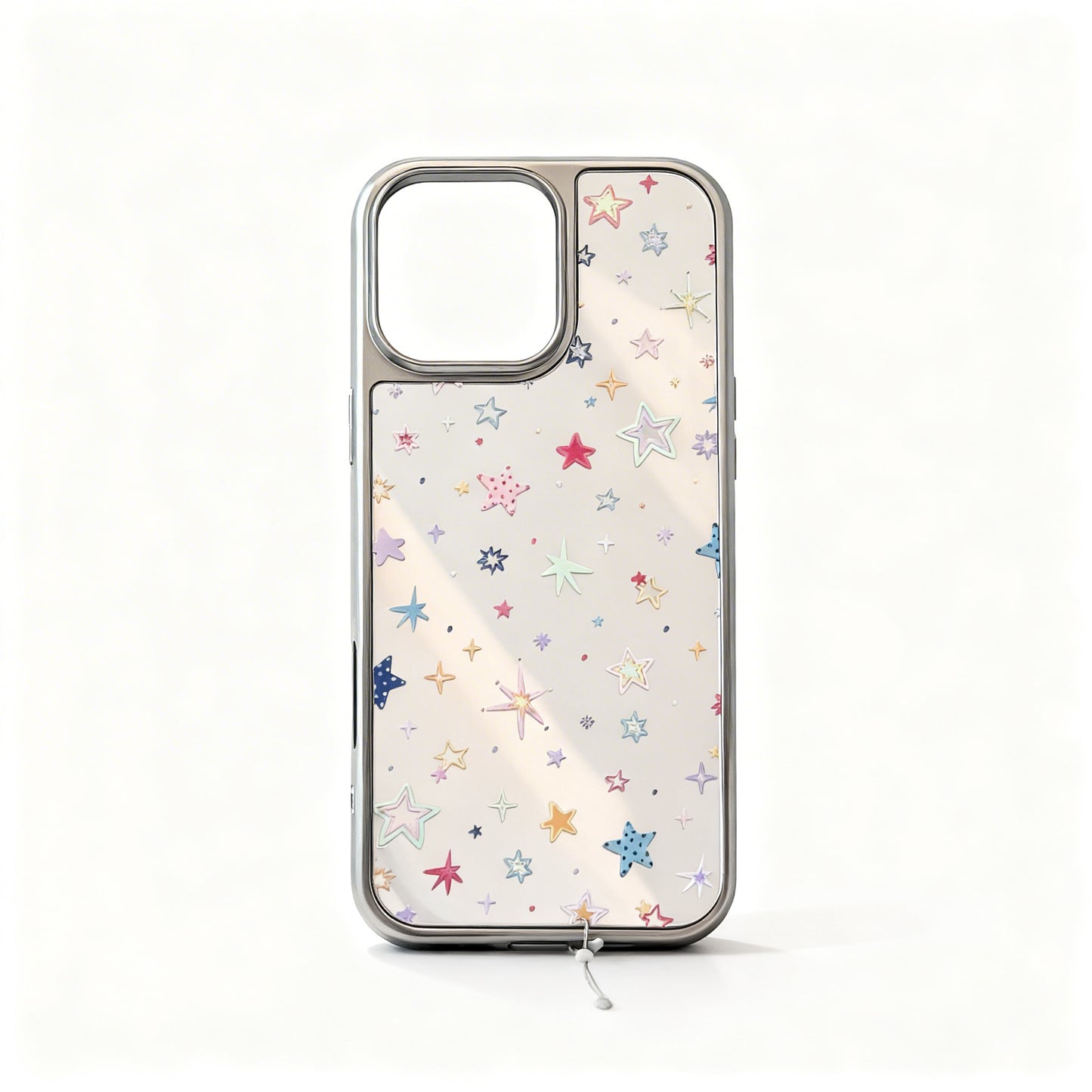 Glossy Pink Star Print Phone Case for iPhone