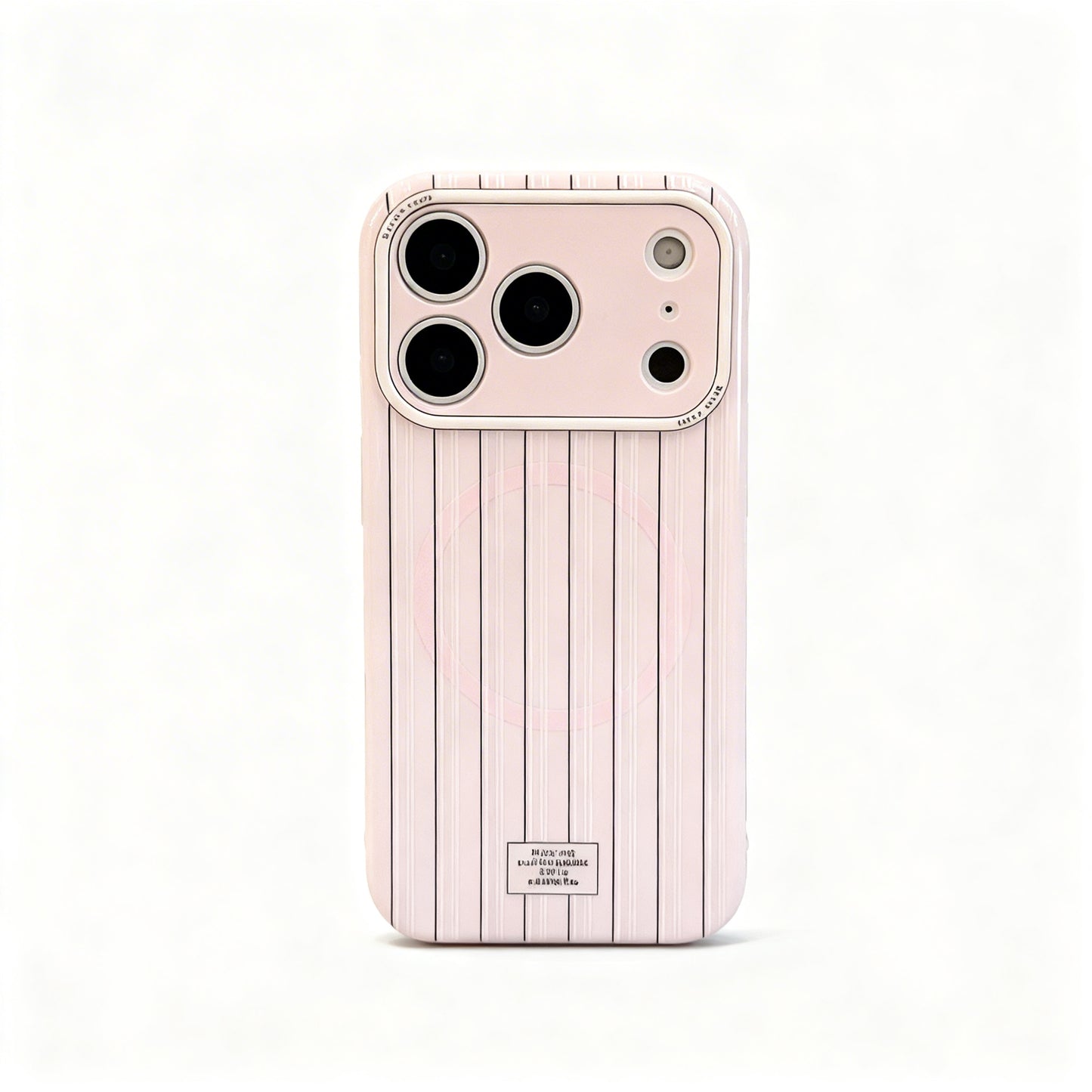 Korean Style Pink Striped Magnetic Stand Phone Case for iPhone