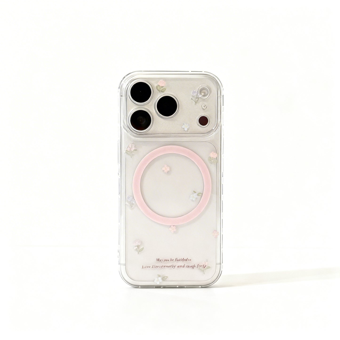 Cute Floral Clear Magnetic Stand Phone Case for iPhone