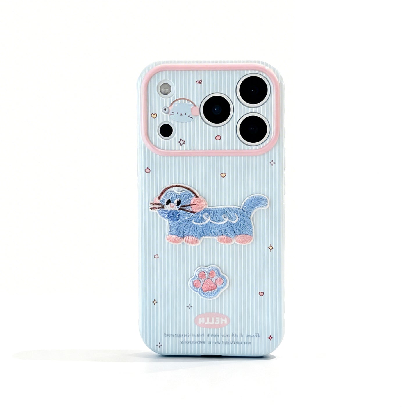 Colorful Striped Cat Soft Phone Case for iPhone