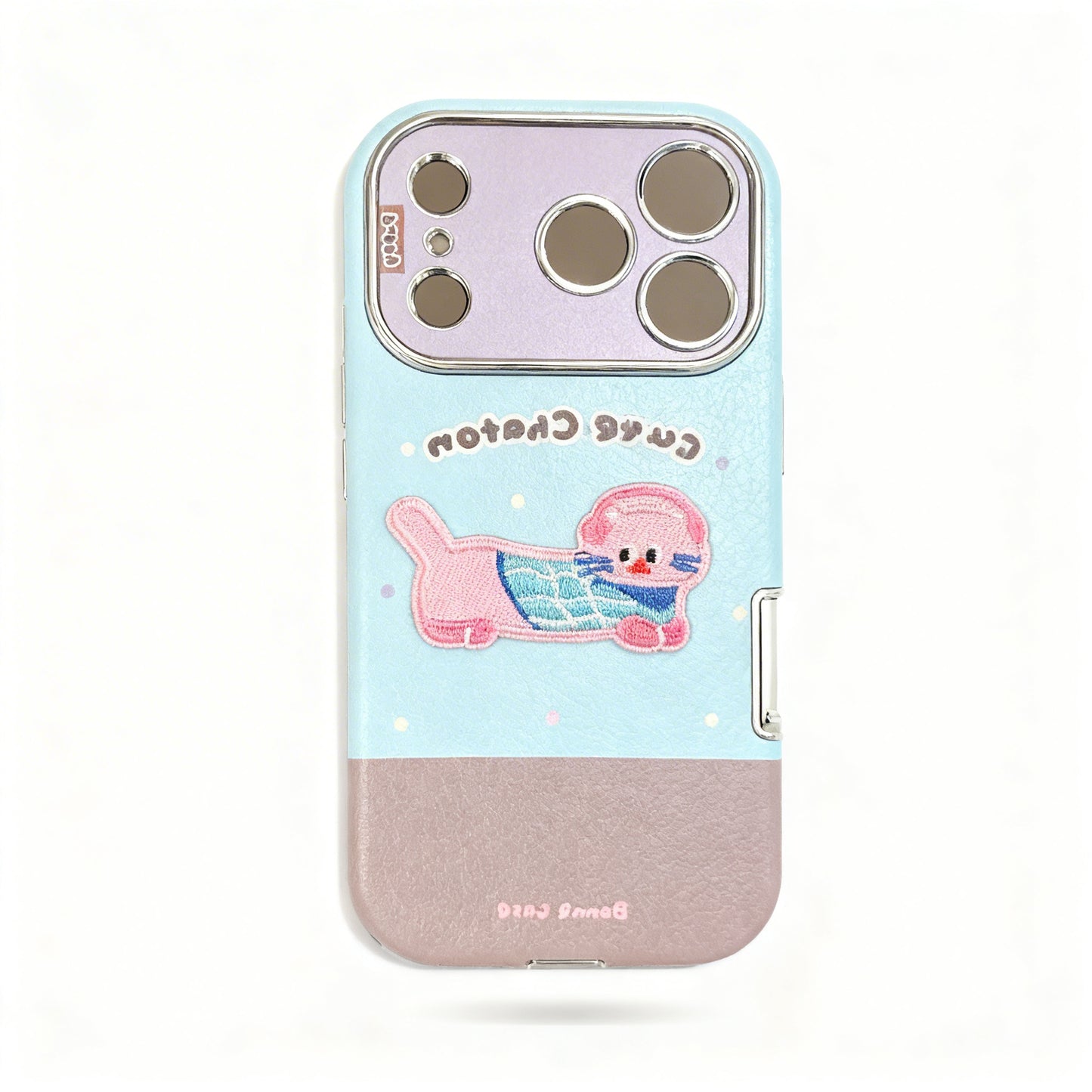 Colorful Cat and Dog Embroidered Soft Phone Case for iPhone