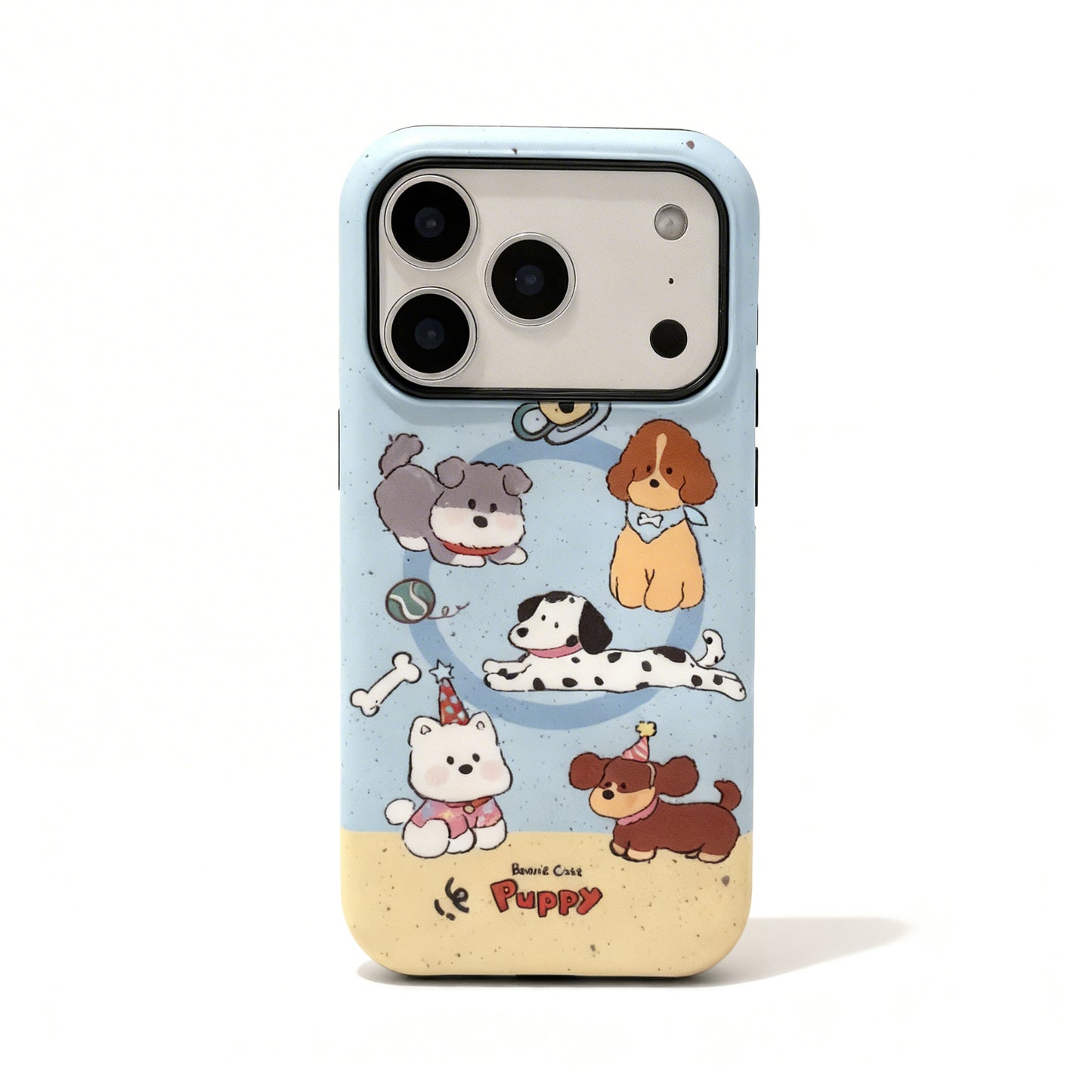 Cute Dog Print Magnetic Stand Phone Case for iPhone