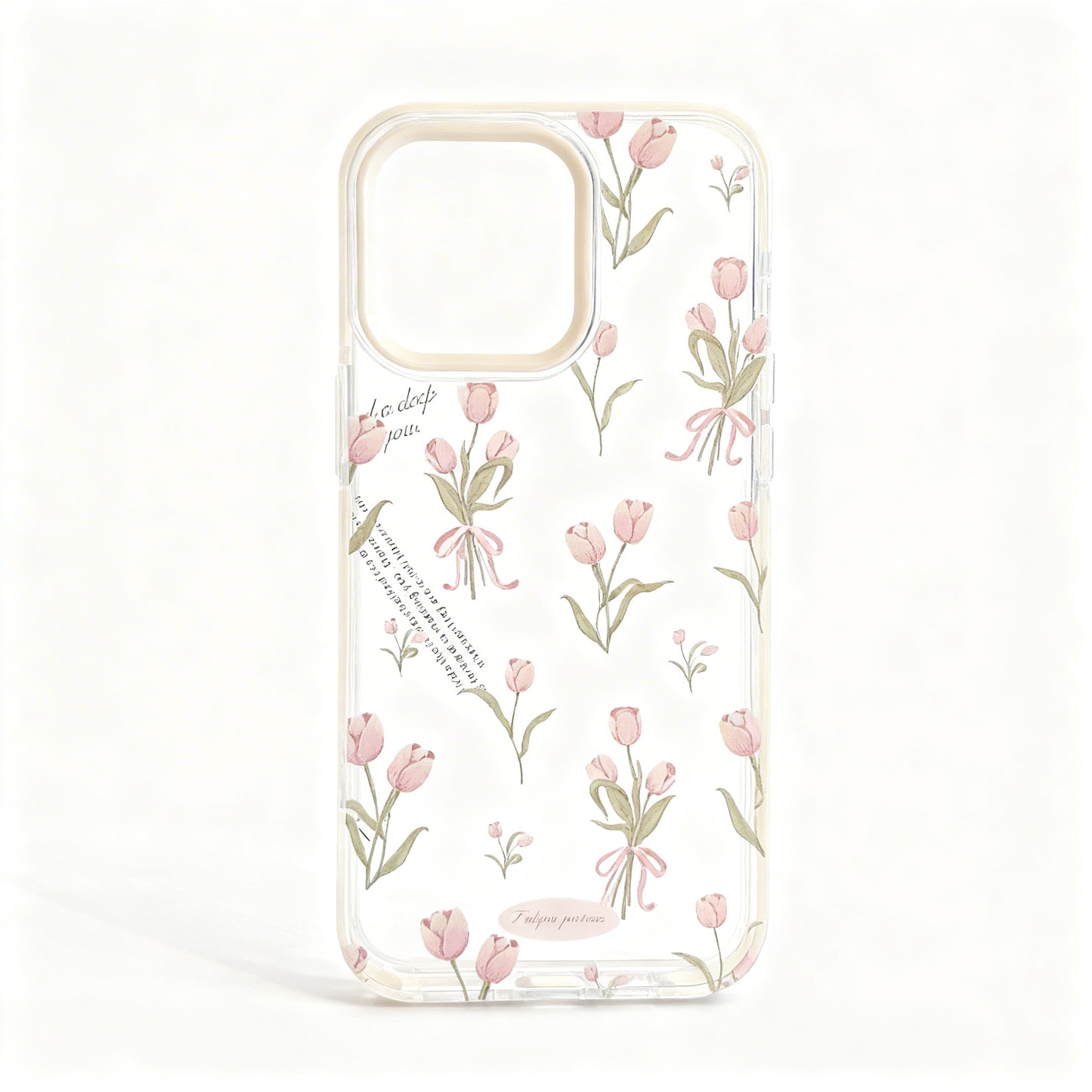 Pink Floral Transparent Phone Case for iPhone
