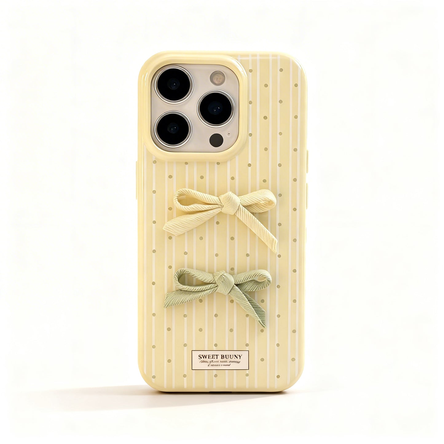 Korean Style Pink Polka Dot Bow Phone Case for iPhone