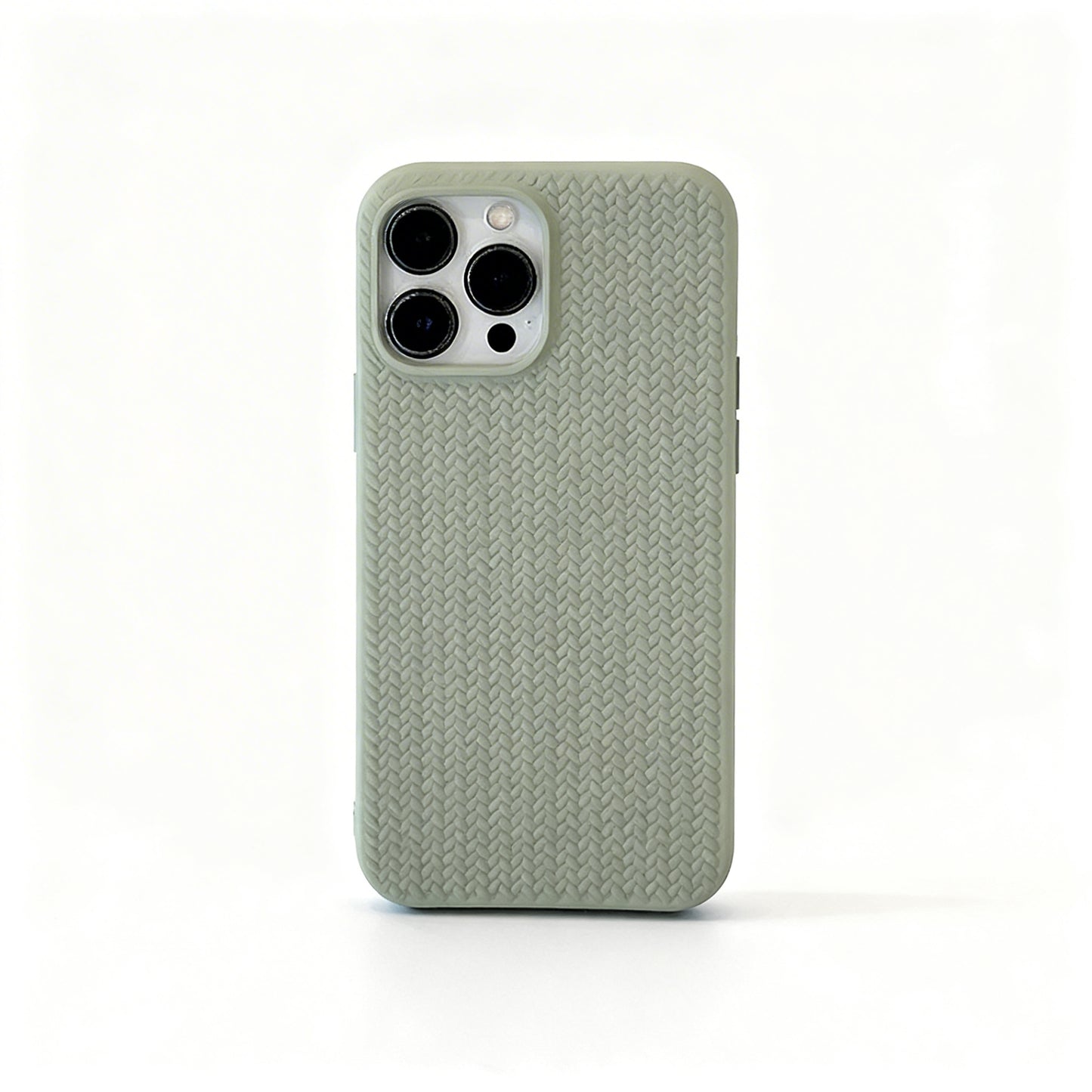 Soft Gray Woven Texture Phone Case for iPhone