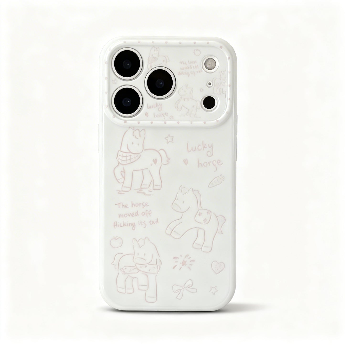 Cute Line Art Horse Soft Phone Case for iPhone