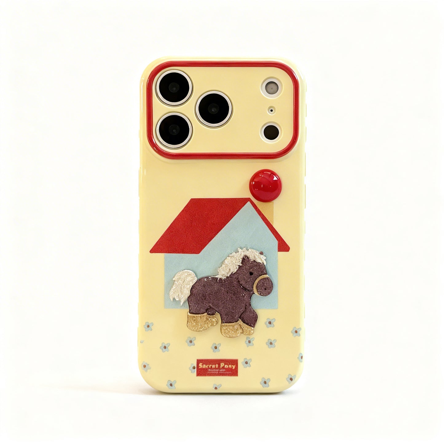Cute Red Pony Cartoon Soft Phone Case for iPhone