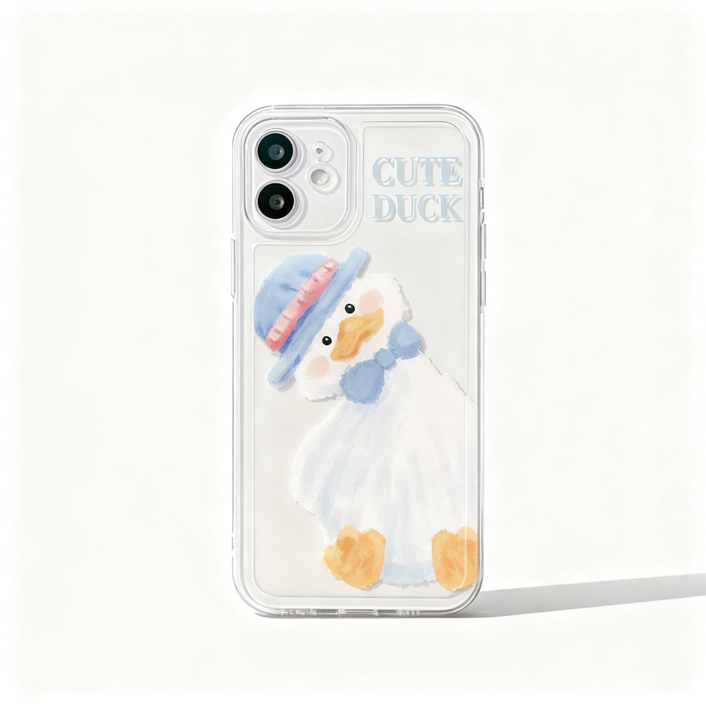 Cute Yellow Duck Transparent Phone Case for iPhone