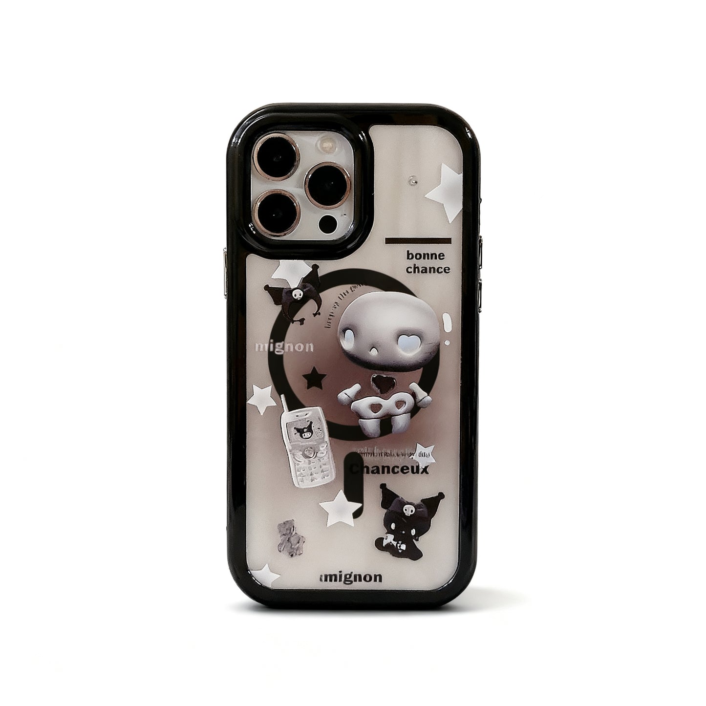 Cute Black Cat Stand Phone Case for iPhone