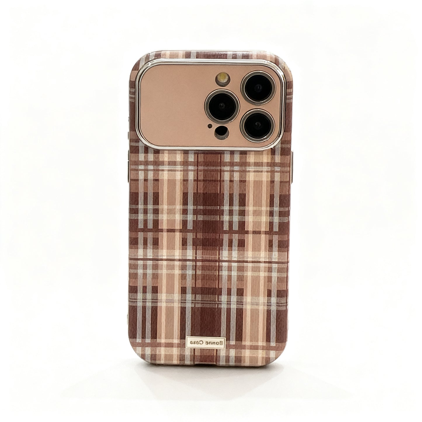 Brown Plaid Shockproof Phone Case for iPhone