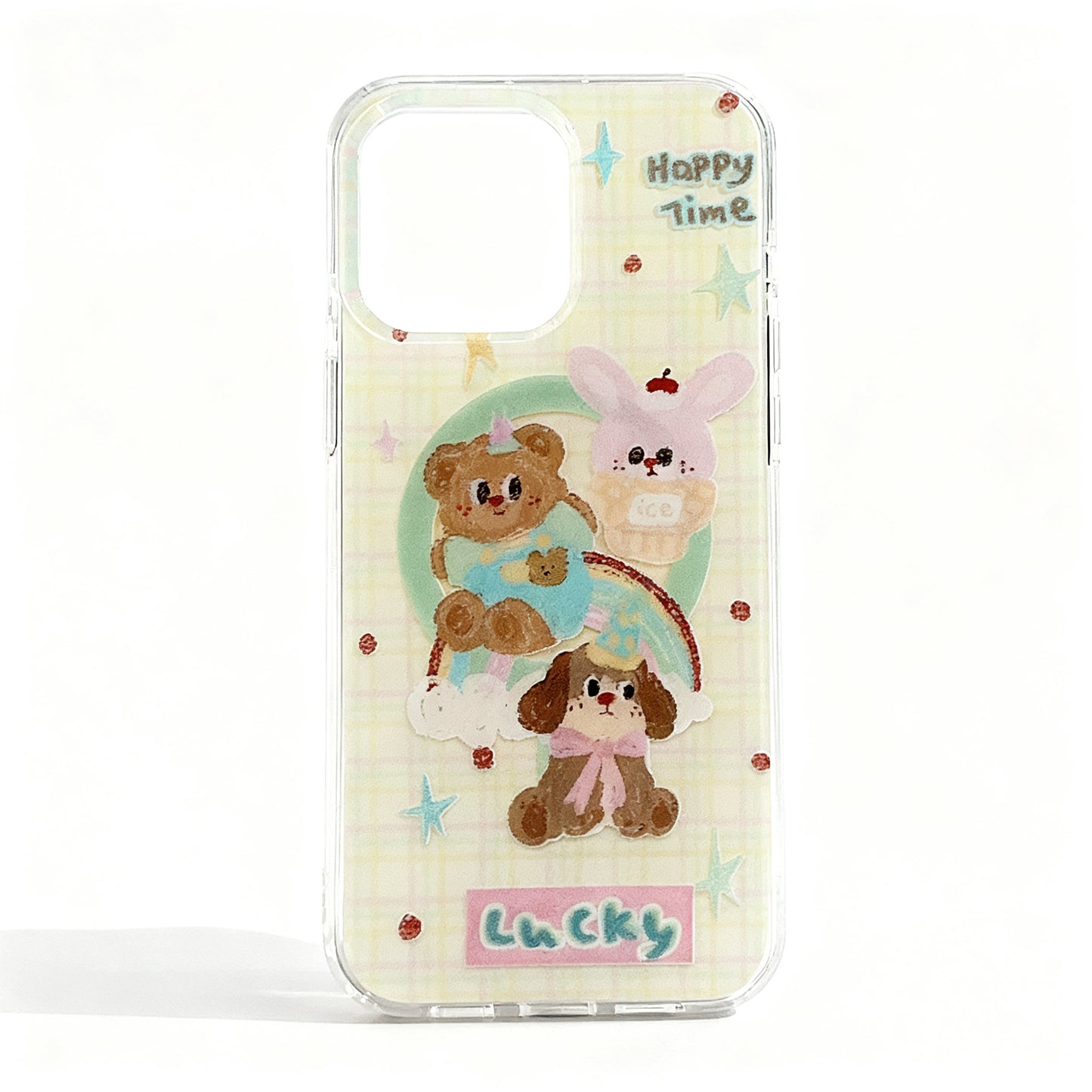 Colorful Striped Dog Pattern Soft Phone Case for iPhone