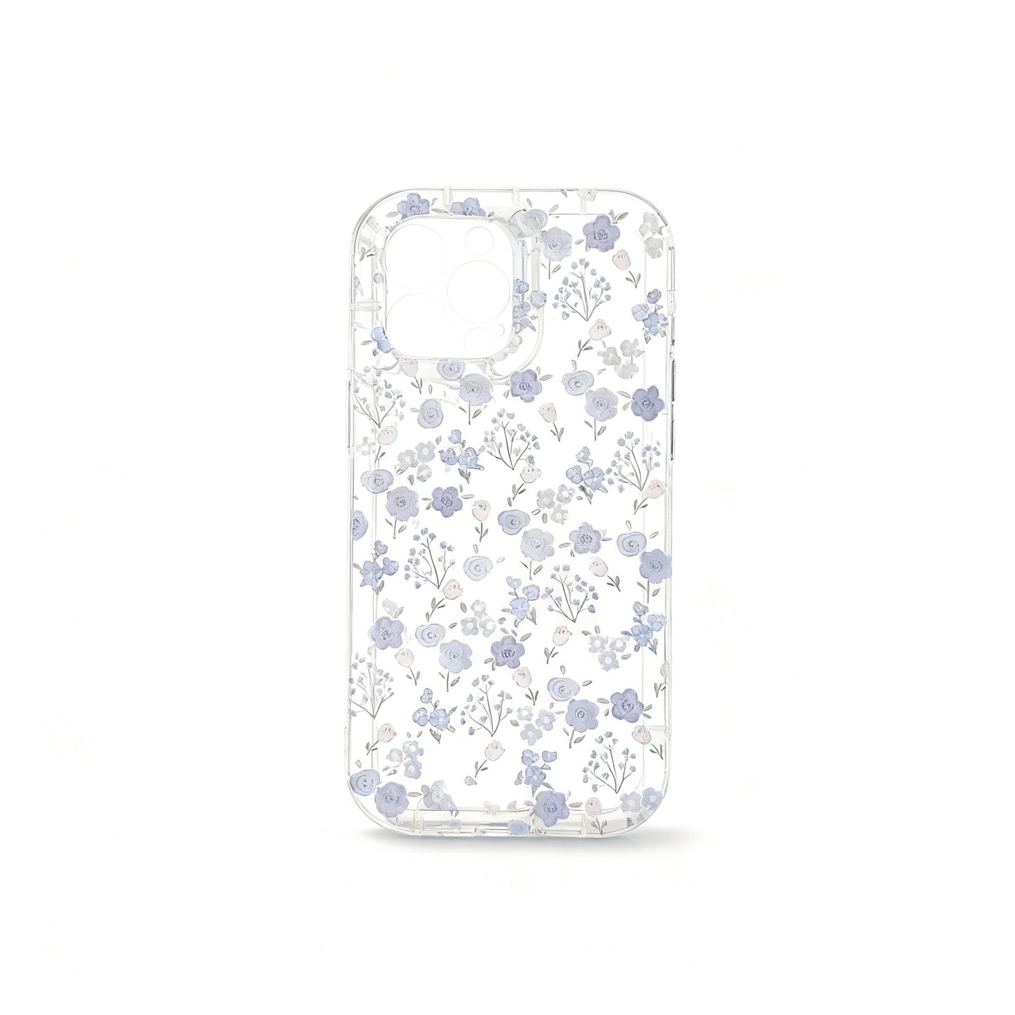 Clear Floral Print Shockproof Phone Case for iPhone