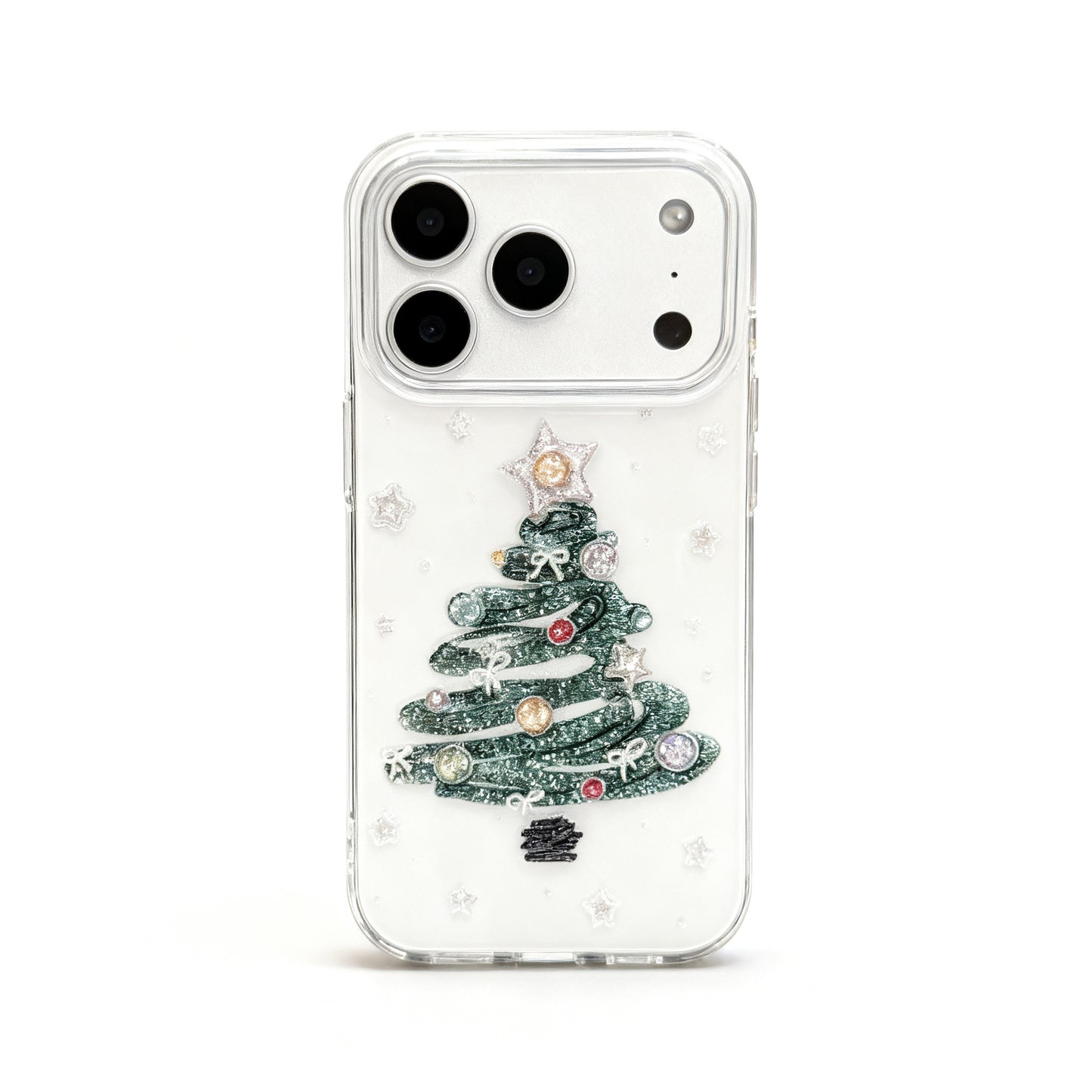 Glittery Green Christmas Tree Soft Phone Case for iPhone