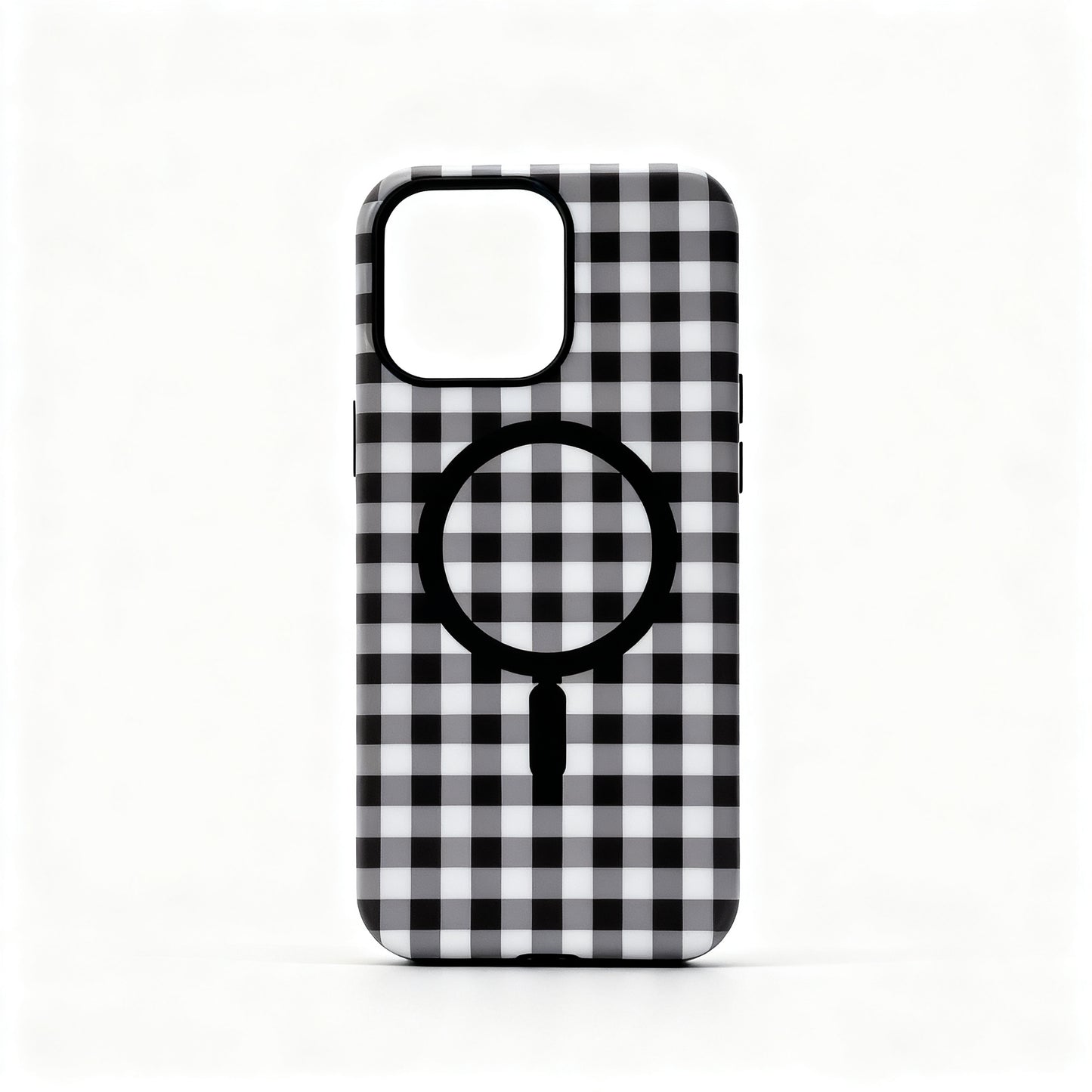 Cute Cartoon Plaid Magnetic Stand Phone Case for iPhone