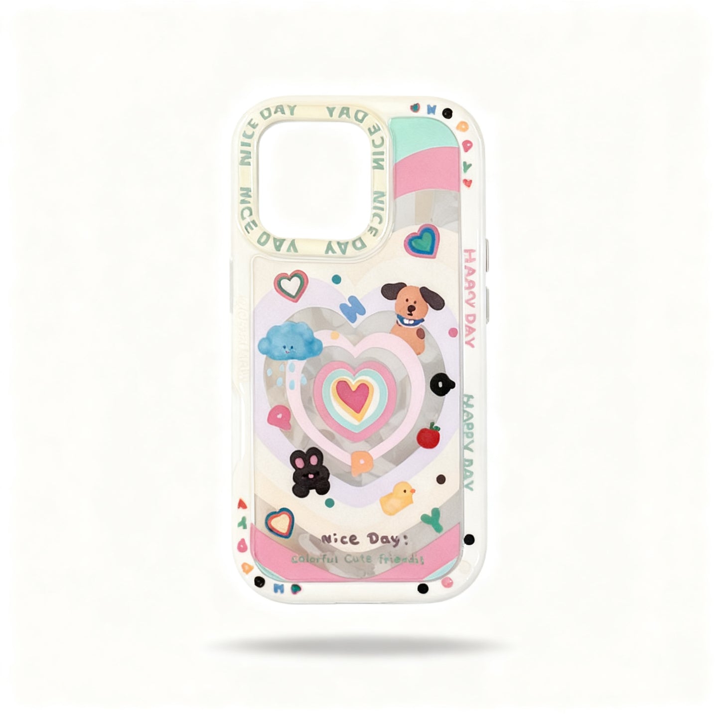 Cute Pink Heart Stand Phone Case for iPhone