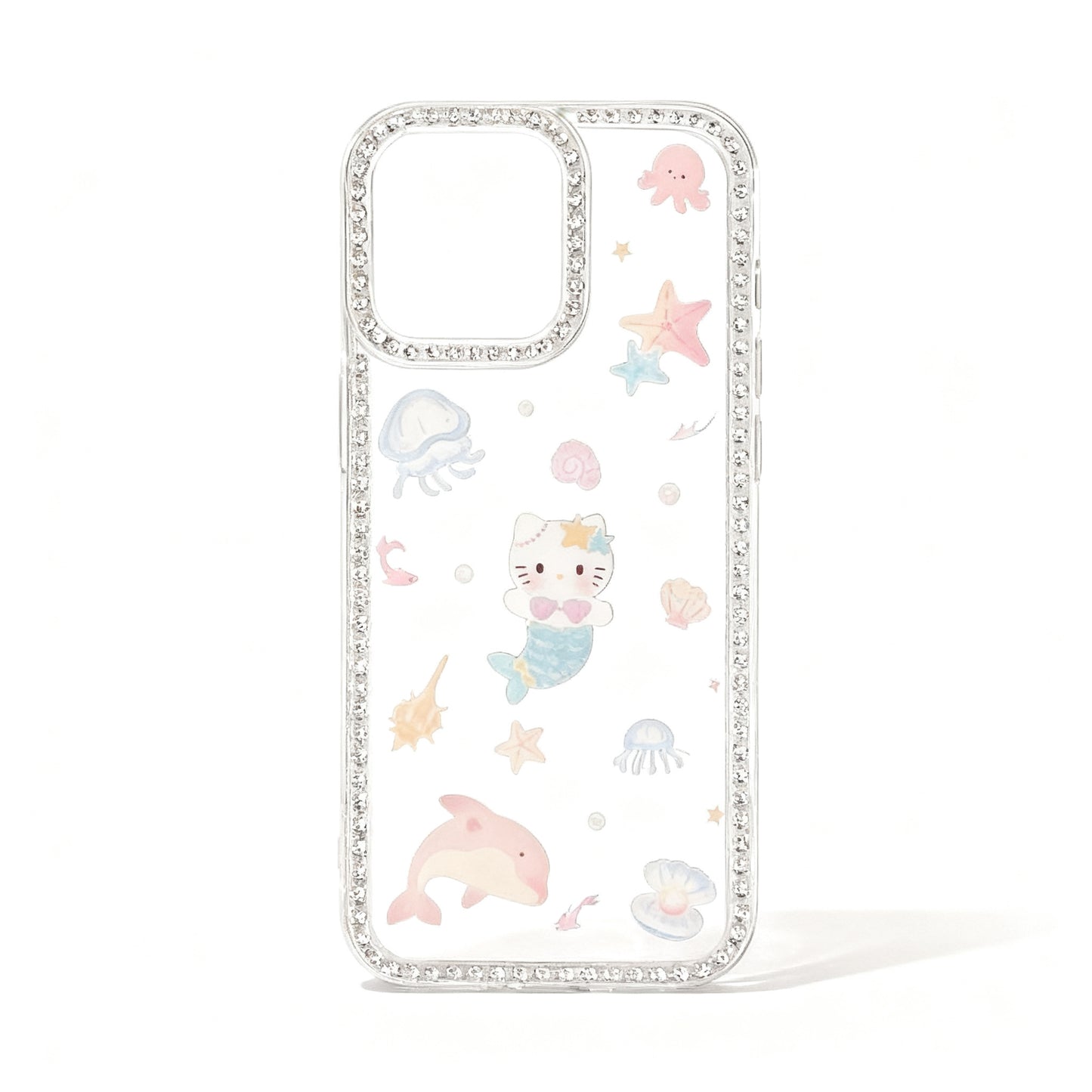 Cute Mermaid Cat Design Sparkly Phone Case for iPhone
