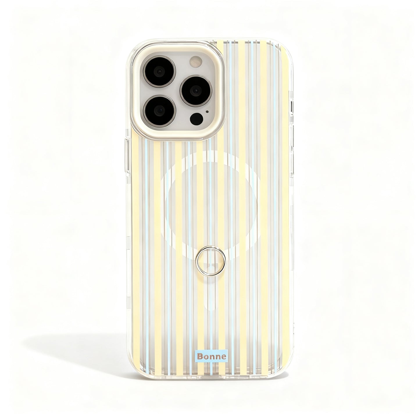 Clear Stripe Magnetic Phone Case with Stand for iPhone