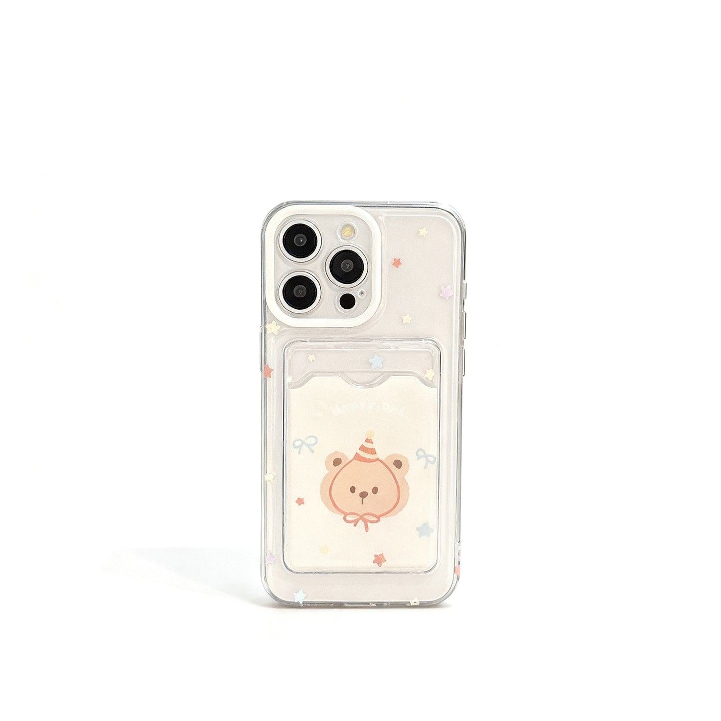Cute Bear Pattern Stand Phone Case for iPhone