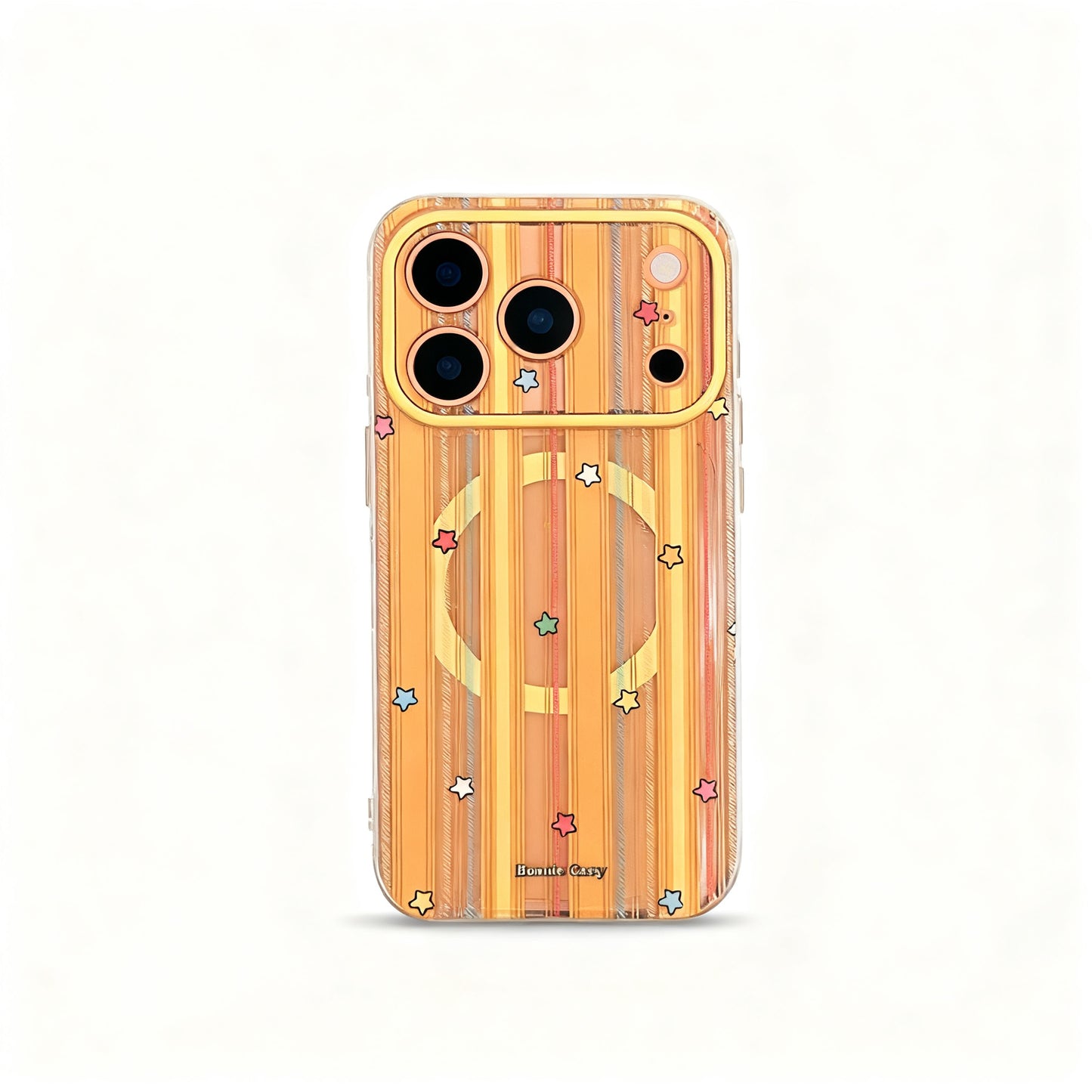 Orange Striped Magnetic Stand Phone Case for iPhone