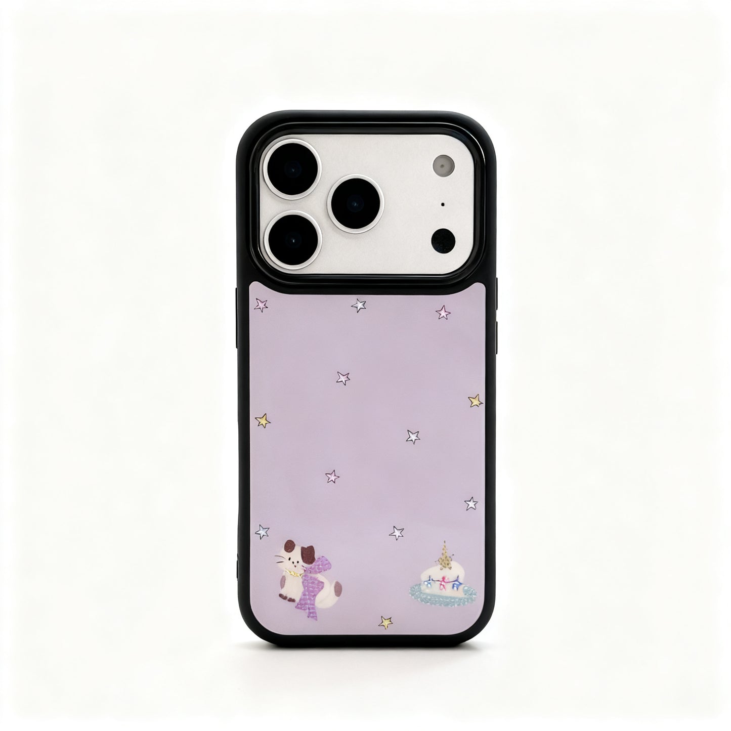 Purple Cartoon Cat and Dog Magnetic Phone Case for iPhone