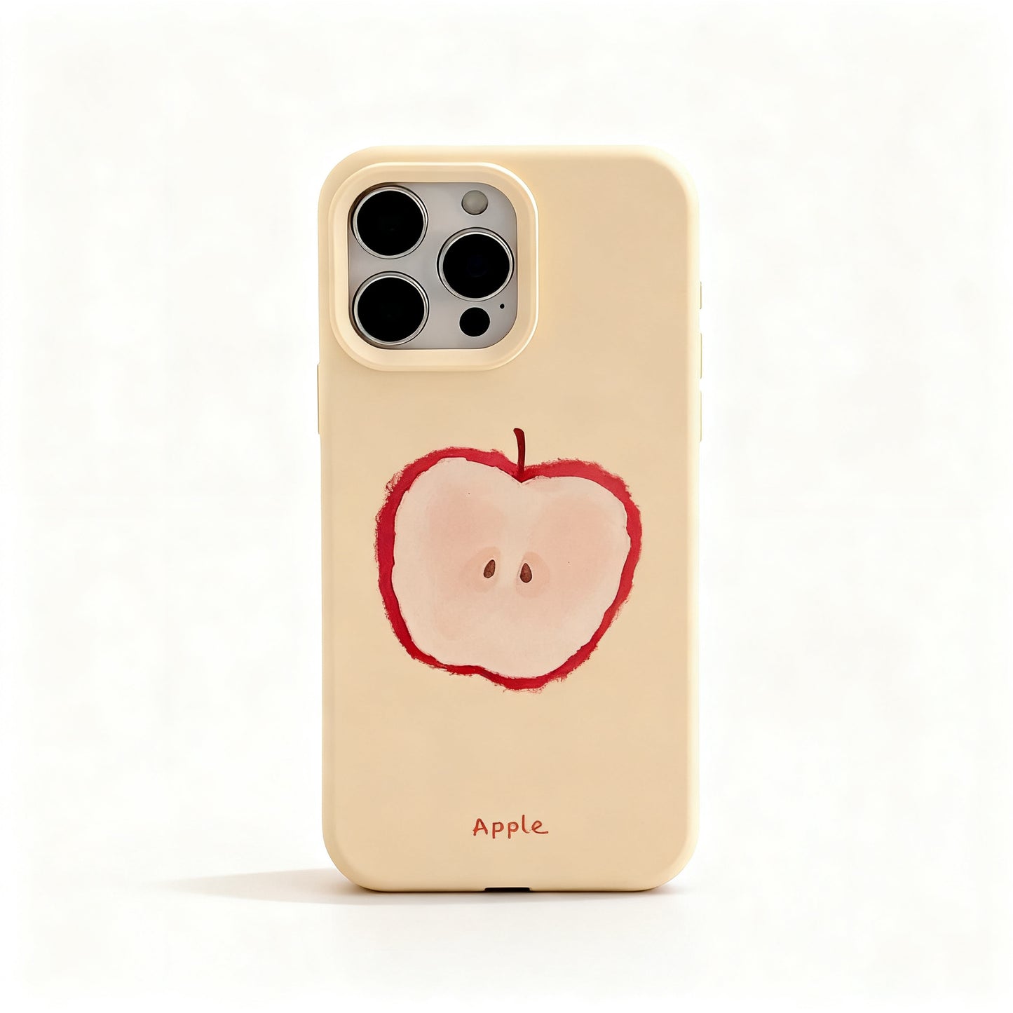 Red Apple Design Soft Silicone Phone Case with Stand for iPhone
