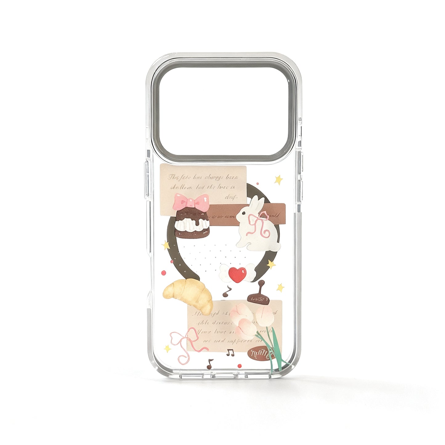 Transparent Cartoon Croissant Soft Phone Case for iPhone