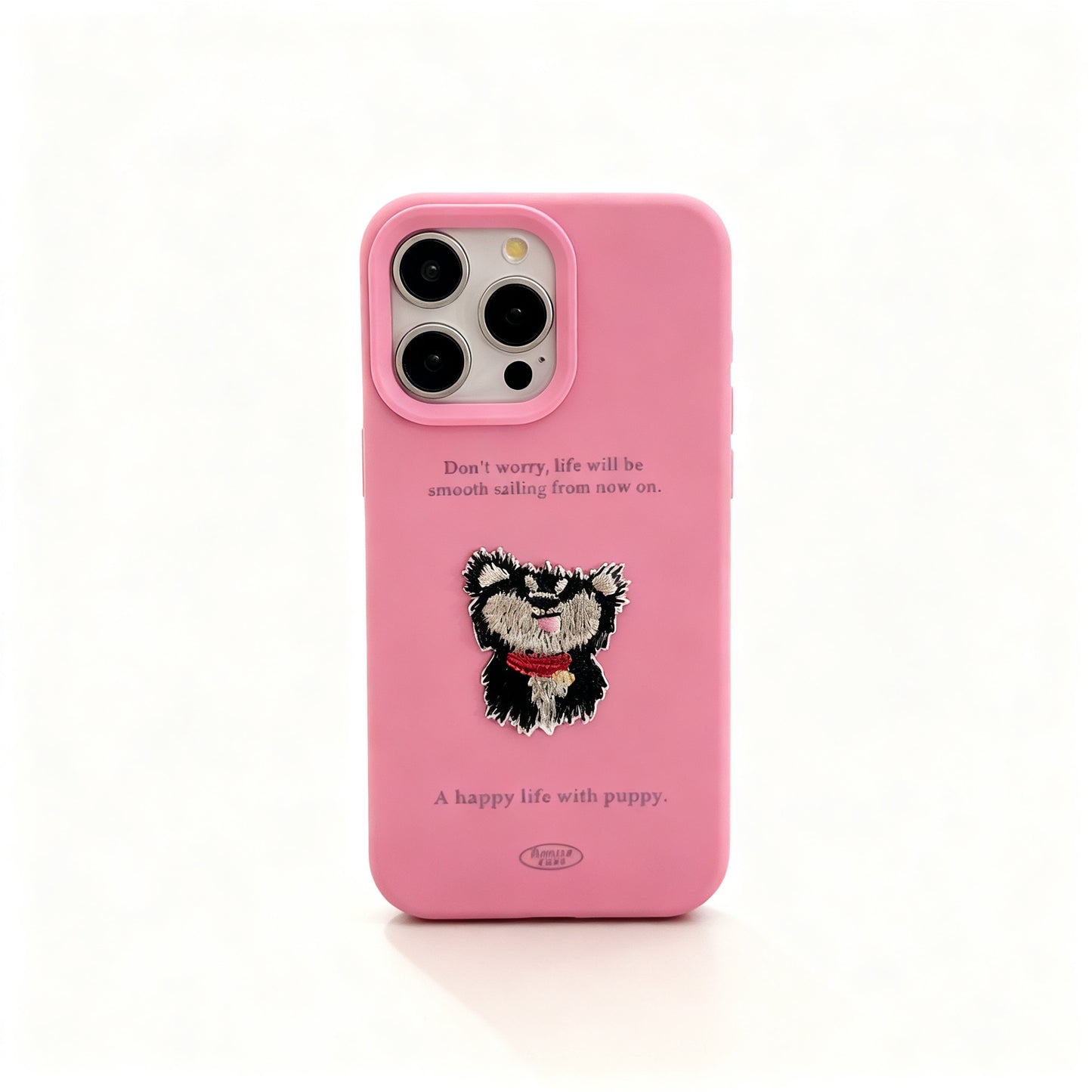 Cute Embroidered Dog Soft Phone Case for iPhone