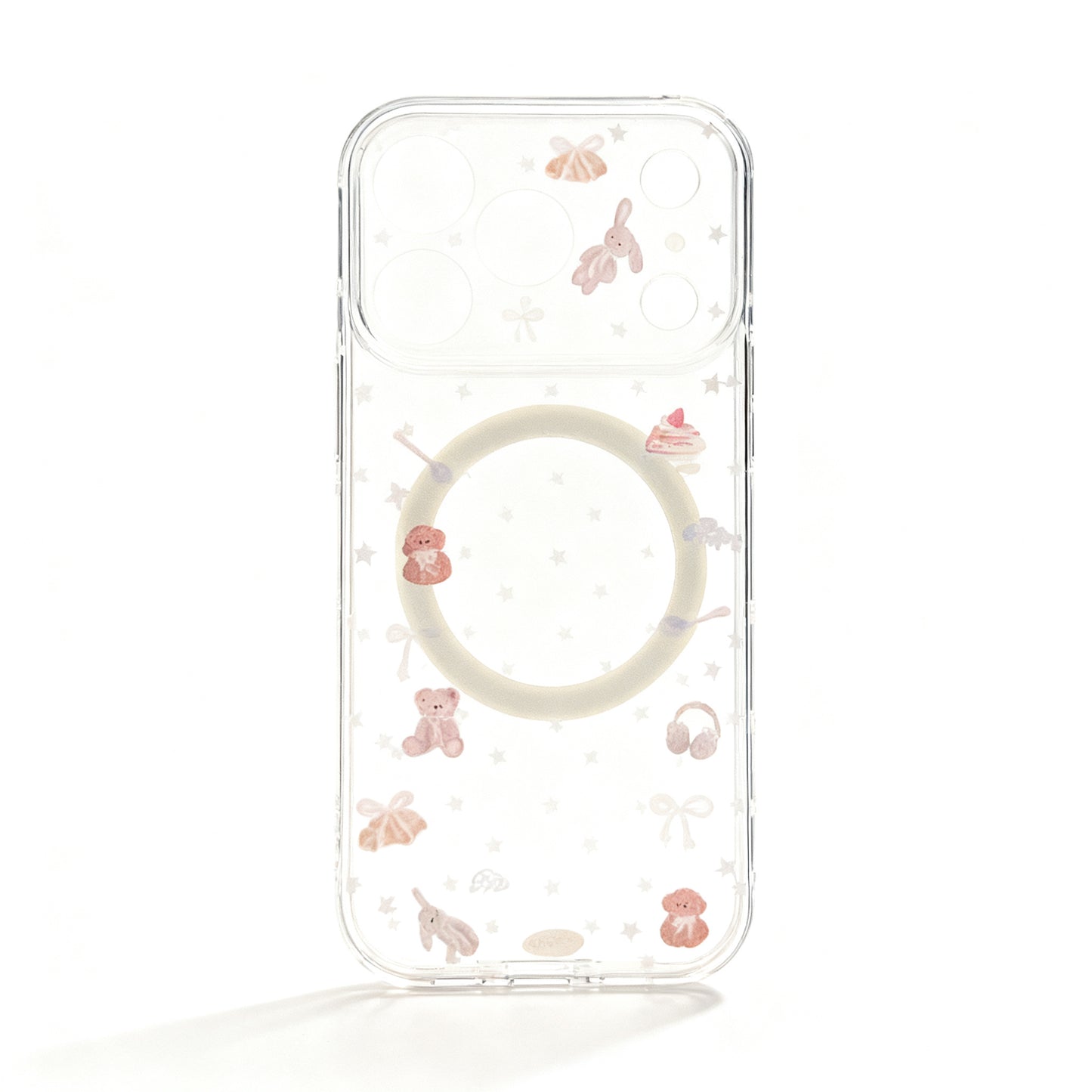 Cute Bear Design Transparent Magnetic Phone Case for iPhone