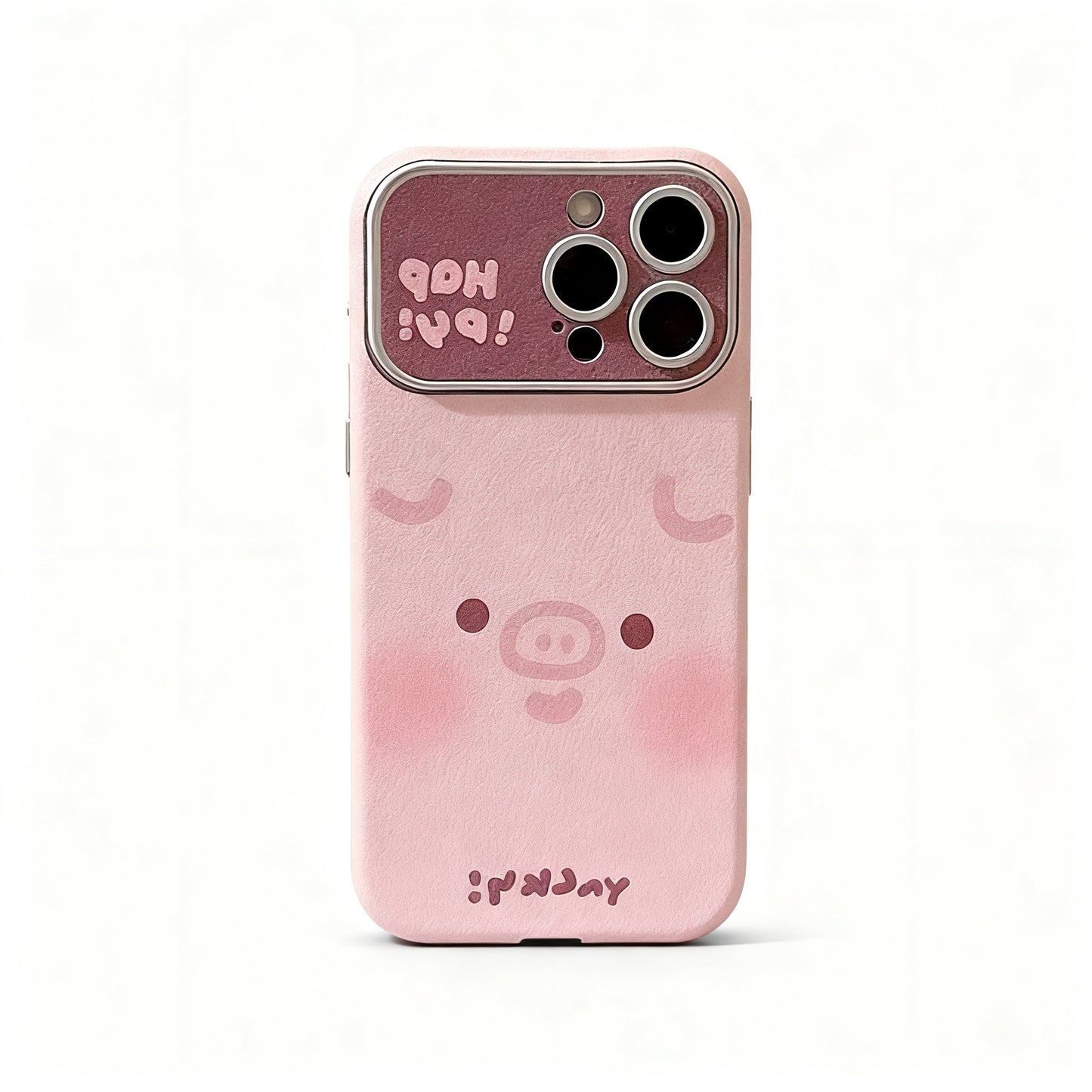 Cute Pink Pig and Duck Shockproof Phone Case for iPhone