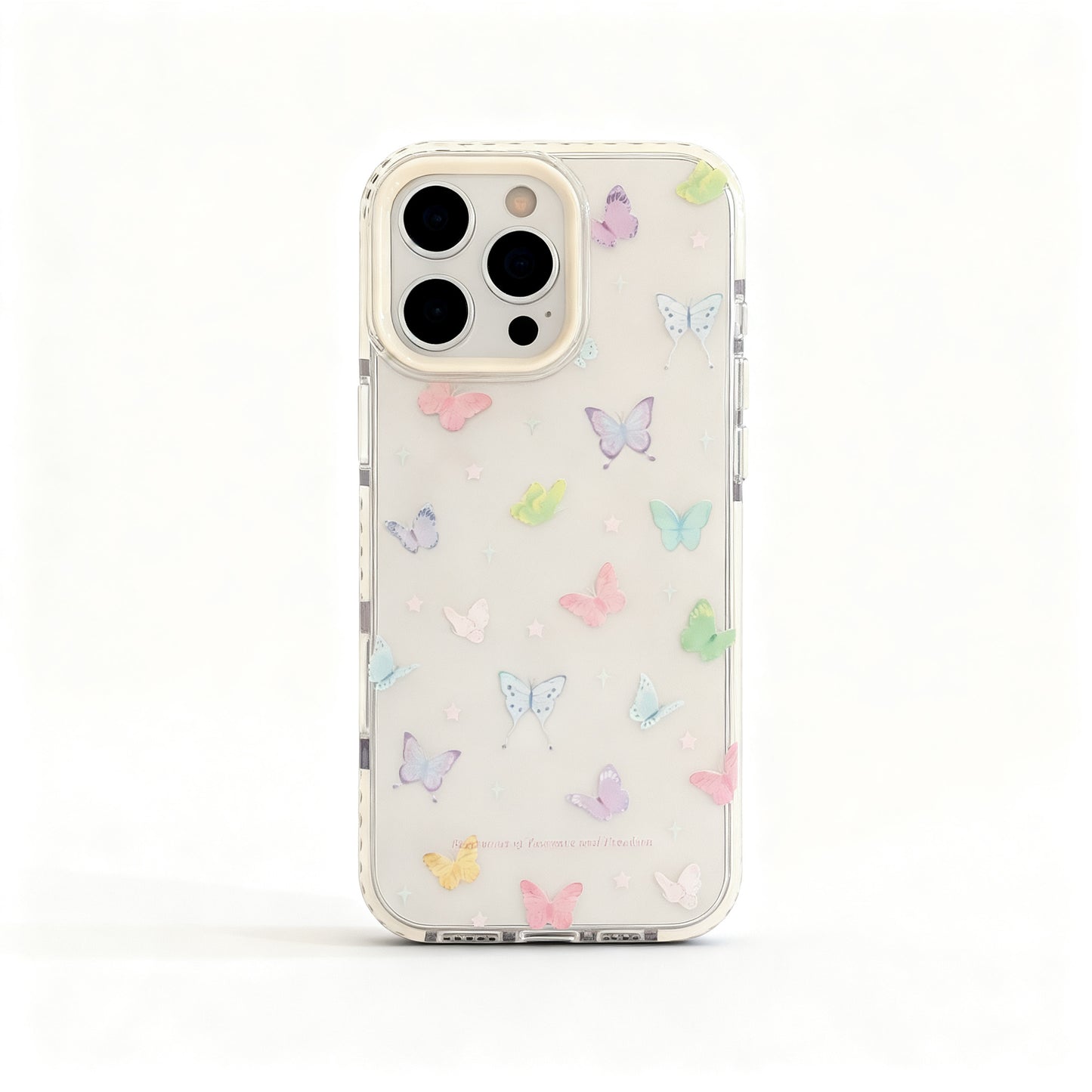 Clear Colorful Butterfly Transparent Phone Case for iPhone with Magnetic Stand