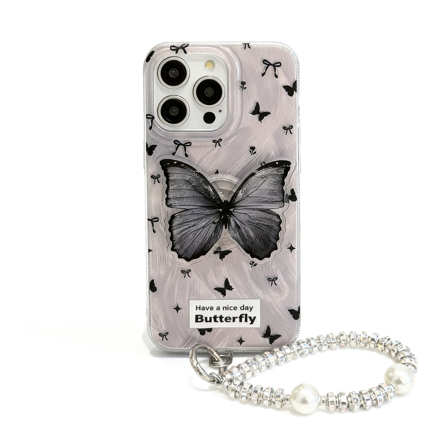 Purple Butterfly Stand Phone Case for iPhone