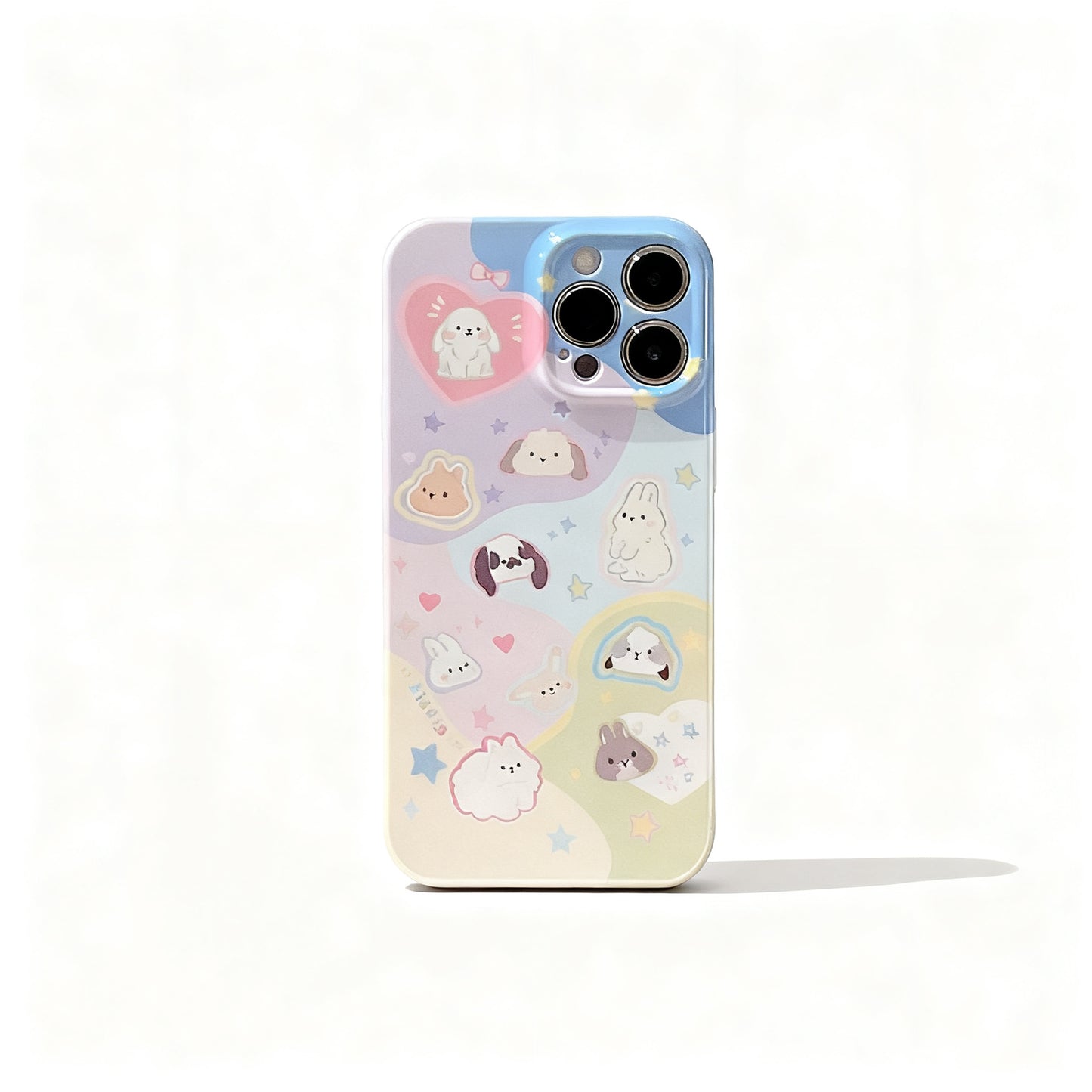 Cute Pink Rabbit Pattern Soft Phone Case for iPhone