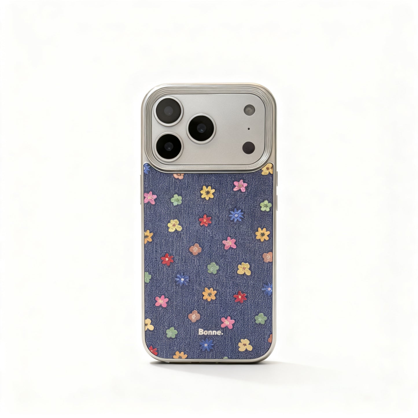 Gold Floral Denim Phone Case for iPhone