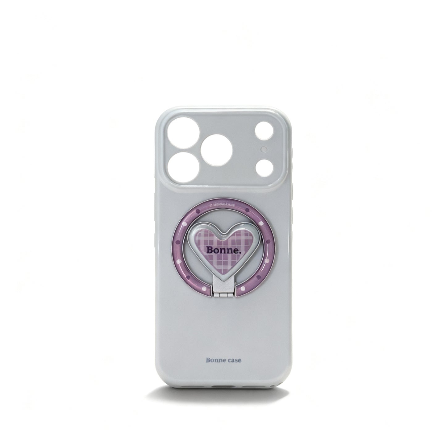 Pink Heart Color Block Magnetic Stand Phone Case for iPhone