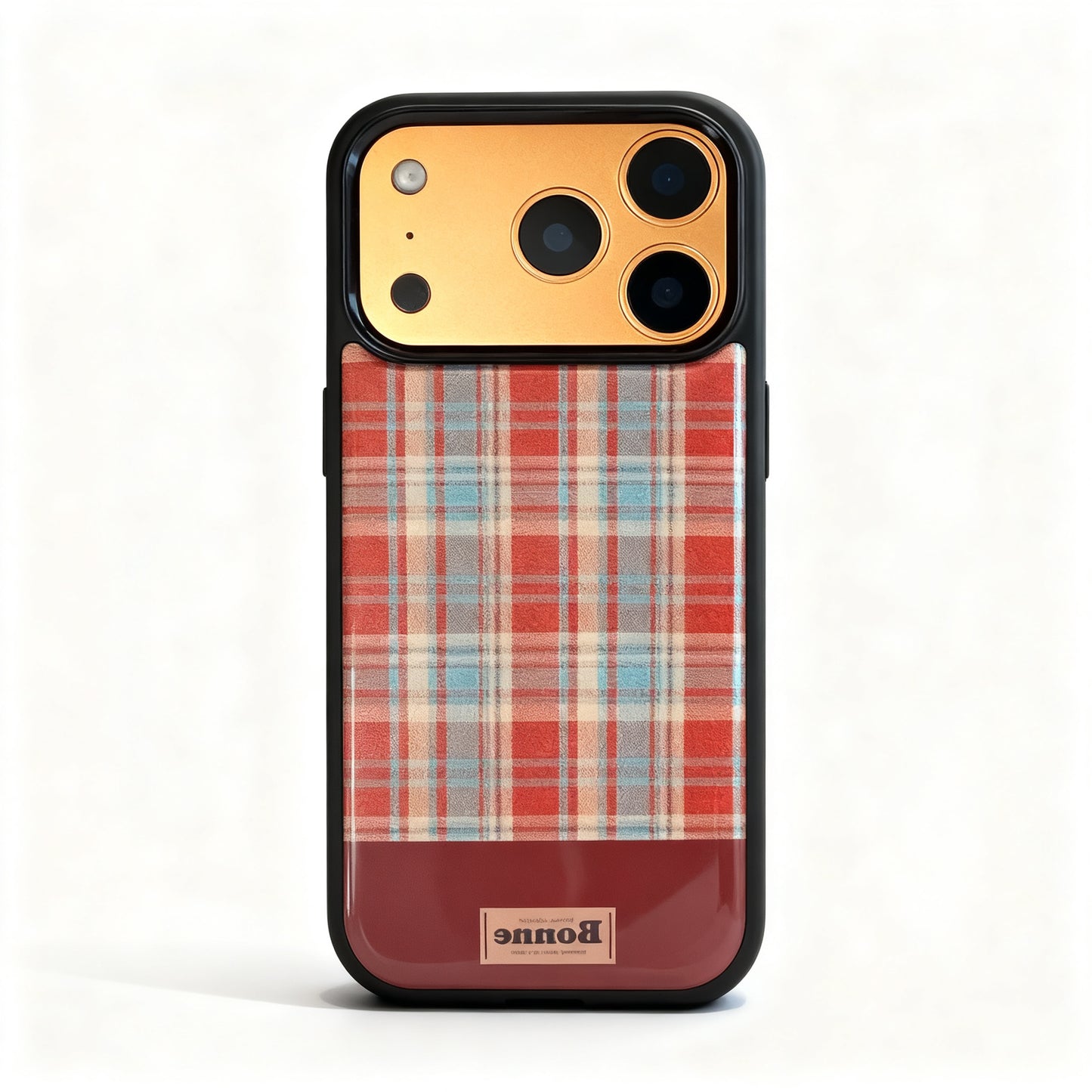 Vintage Burgundy Plaid Shockproof Phone Case for iPhone