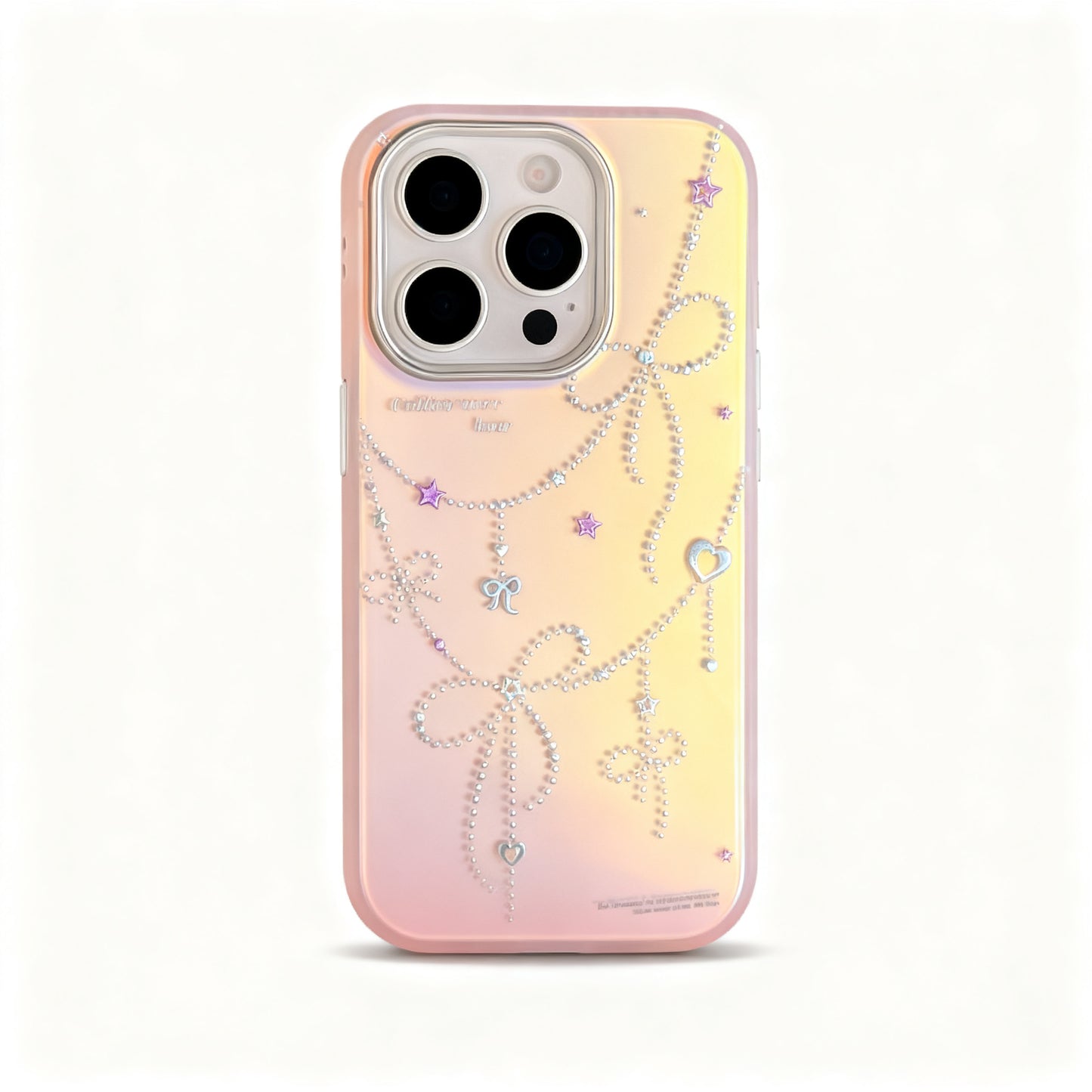 Pink Ruffled Bow Laser Phone Case for iPhone