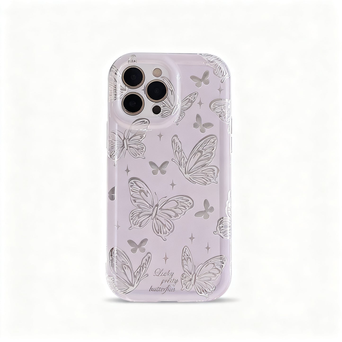Gentle Watercolor Butterfly Clear Stand Phone Case for iPhone