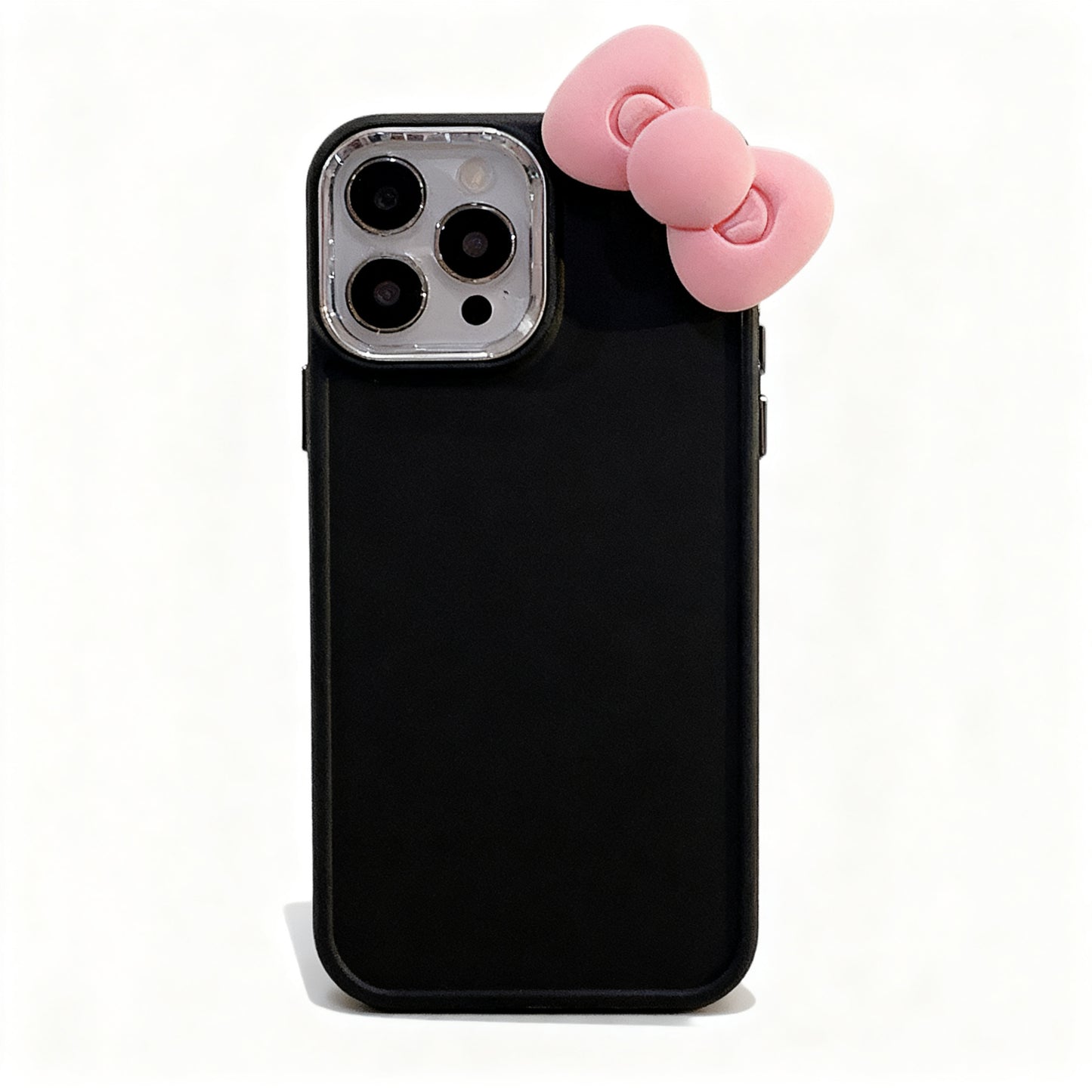 Cute Pink Bow Soft Silicone Phone Case for iPhone