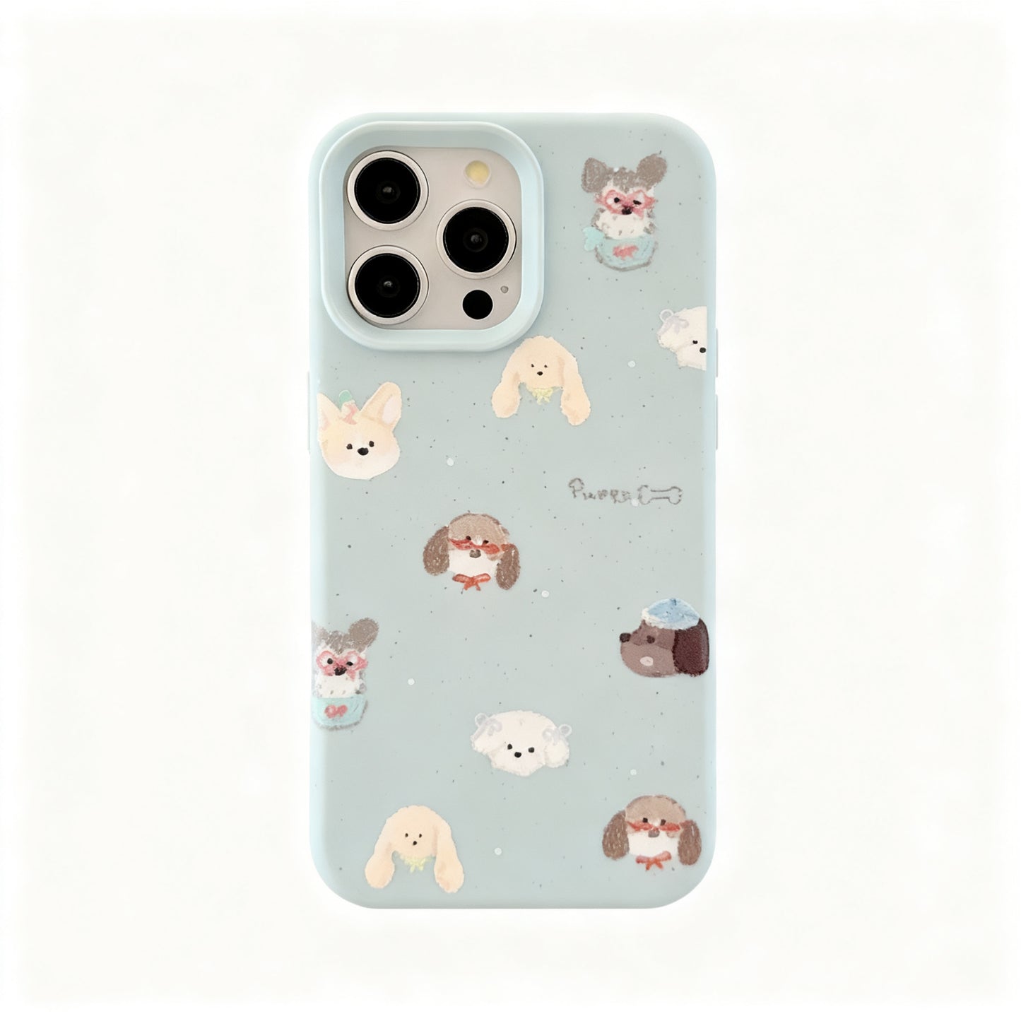 Vintage Ink Splash Dog Soft Phone Case for iPhone