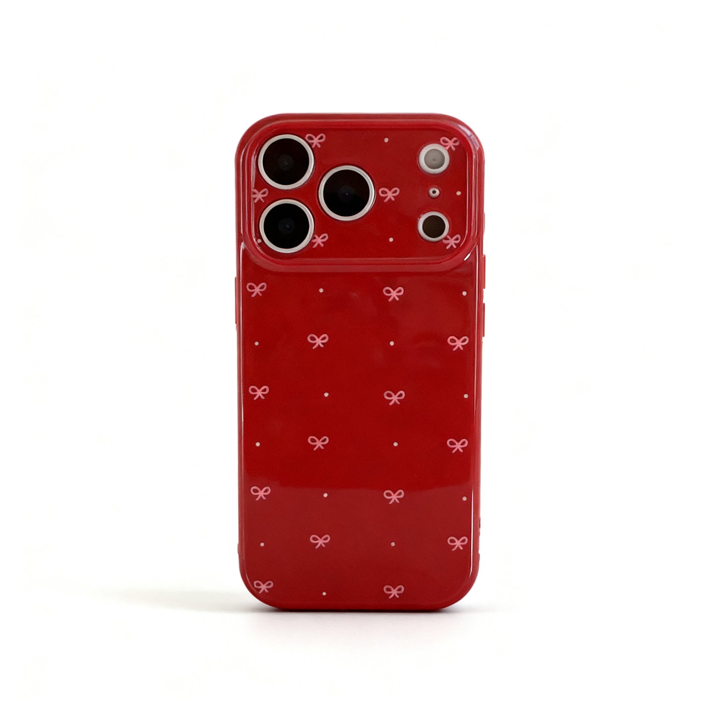 Burgundy Butterfly Bow Soft Shockproof Phone Case for iPhone