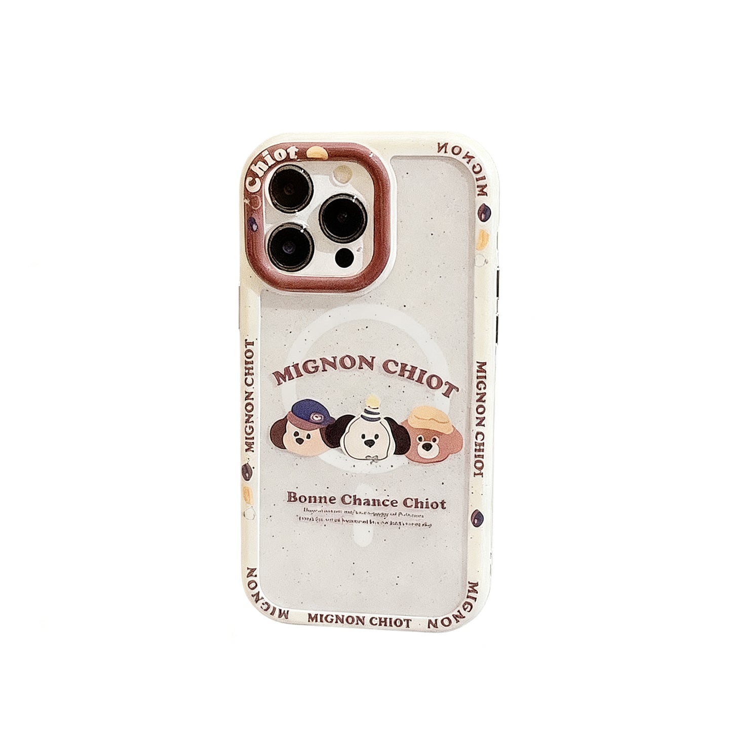Cute Dog Head Acrylic Phone Case for iPhone with Chain
