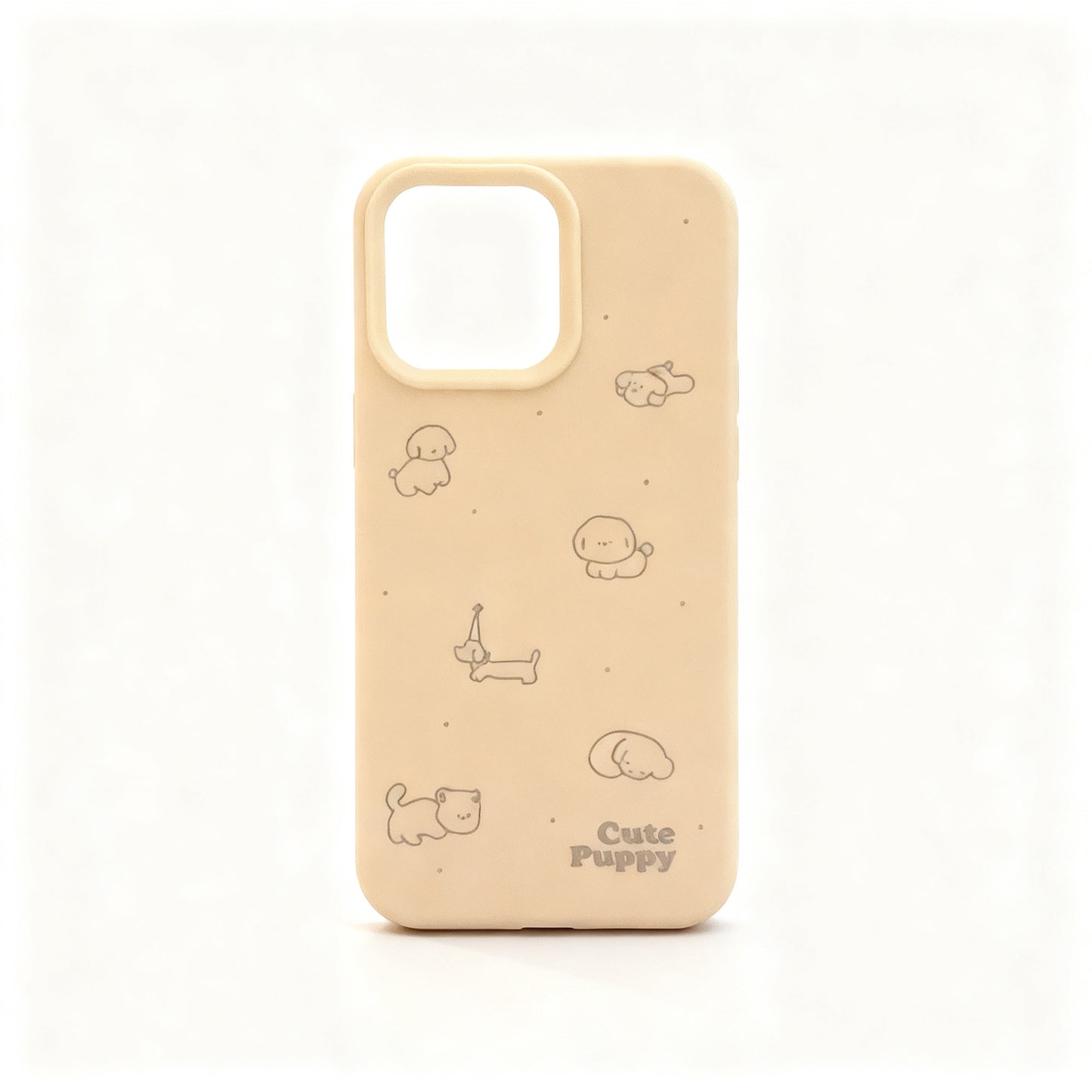 Cute Cream Puppy Design Shockproof Phone Case for iPhone
