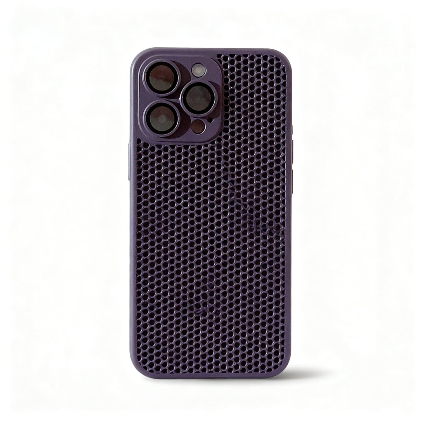 Breathable Black Grid Shockproof Phone Case for iPhone